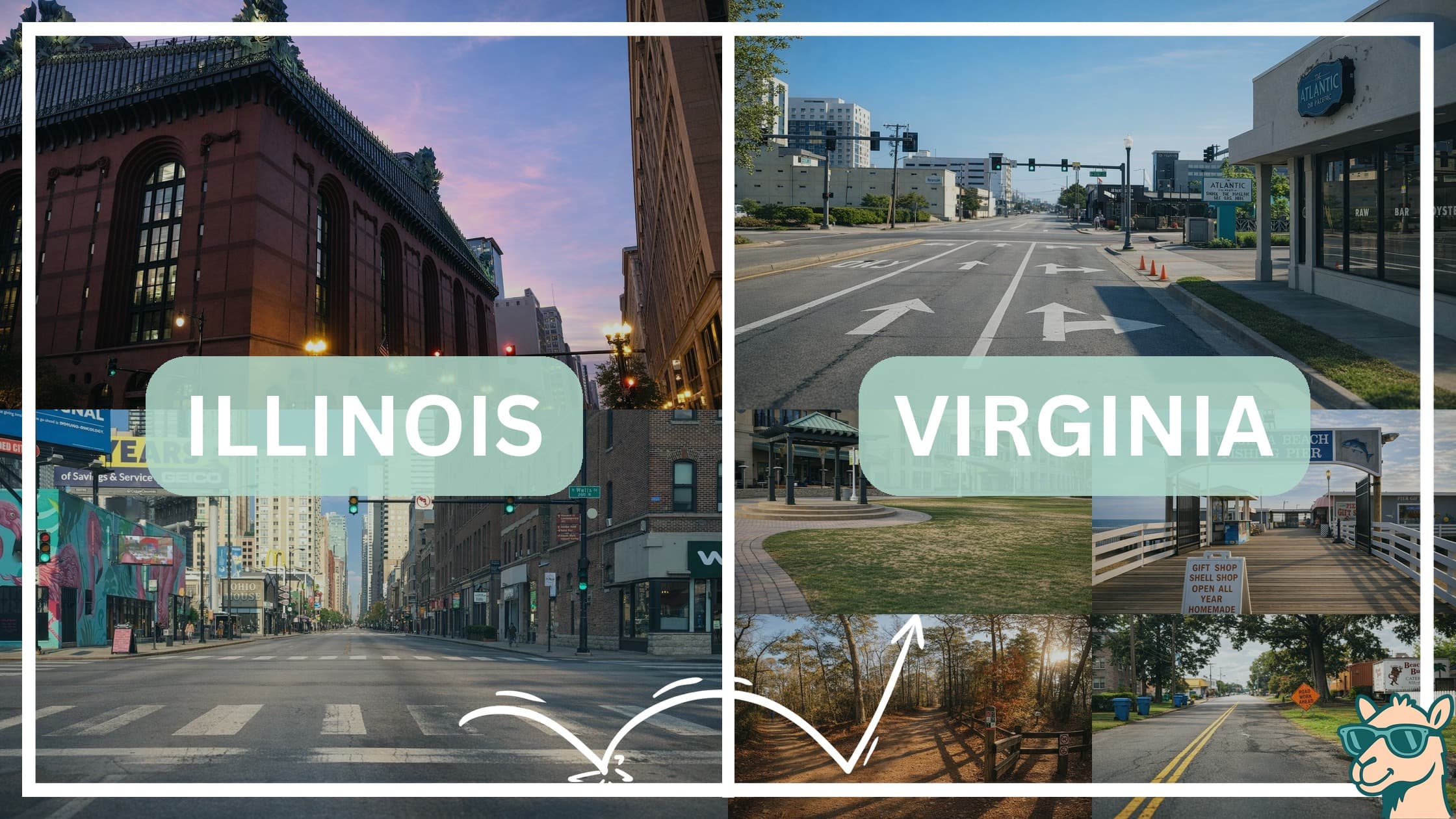 comparison of hotspots between neighborhoods in Illinois and Virginia
