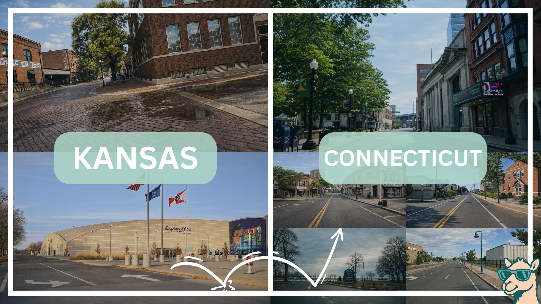 comparison of hotspots between neighborhoods in Kansas and Connecticut