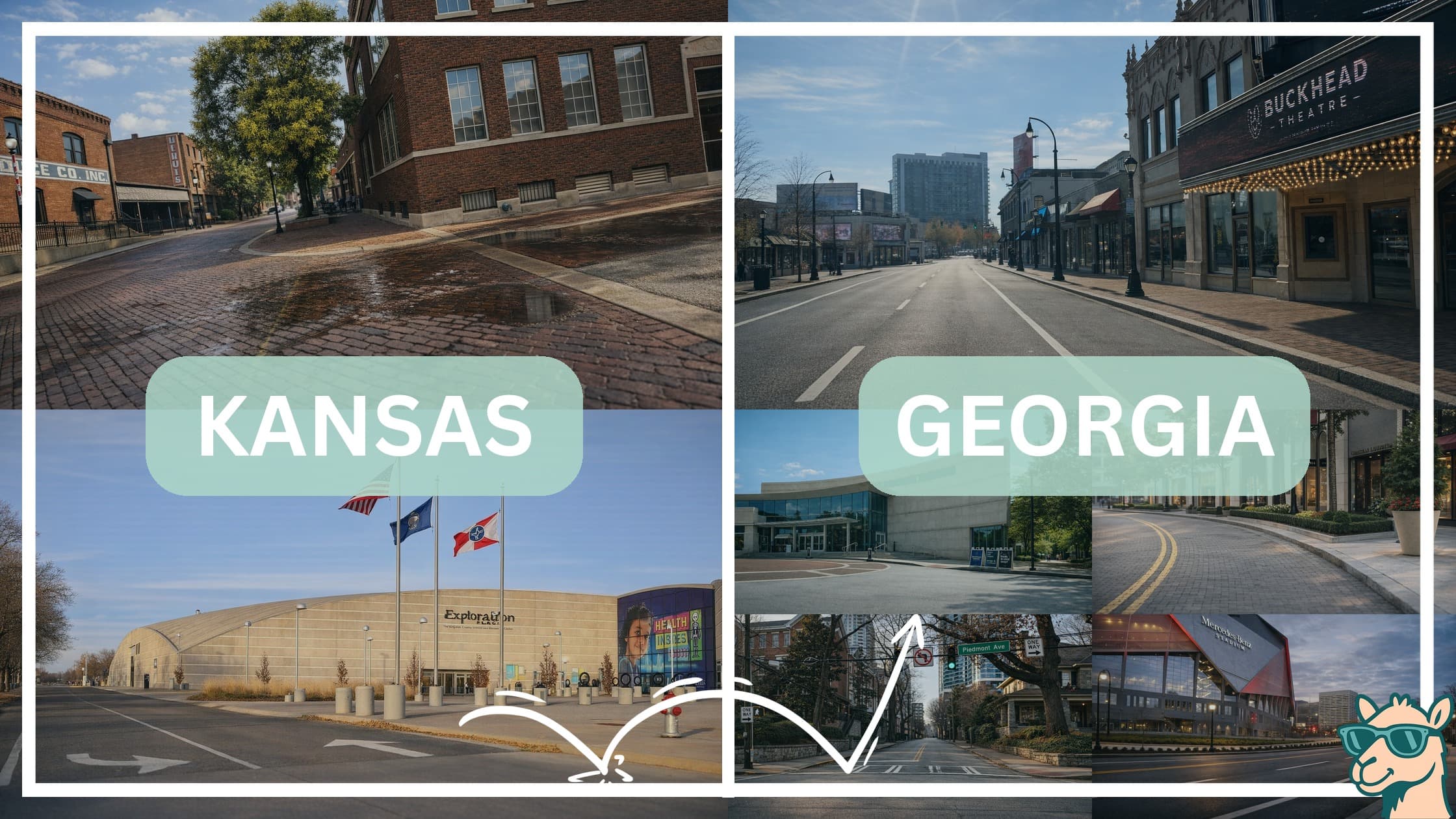comparison of hotspots between neighborhoods in Kansas and Georgia