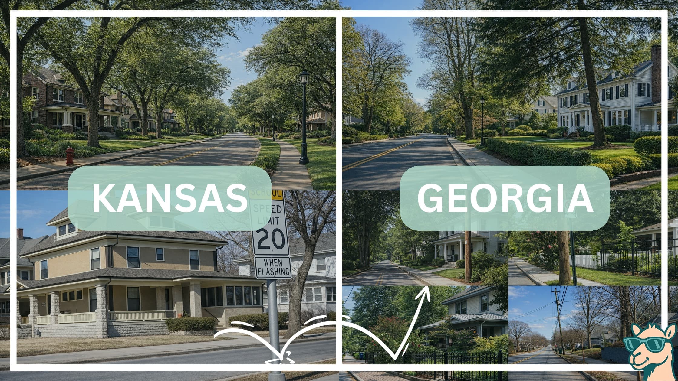 comparison of housing options and types between neighborhoods in Kansas and Georgia