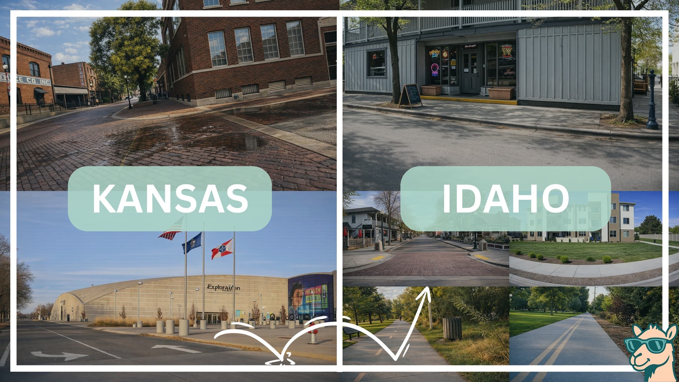 comparison of hotspots between neighborhoods in Kansas and Idaho