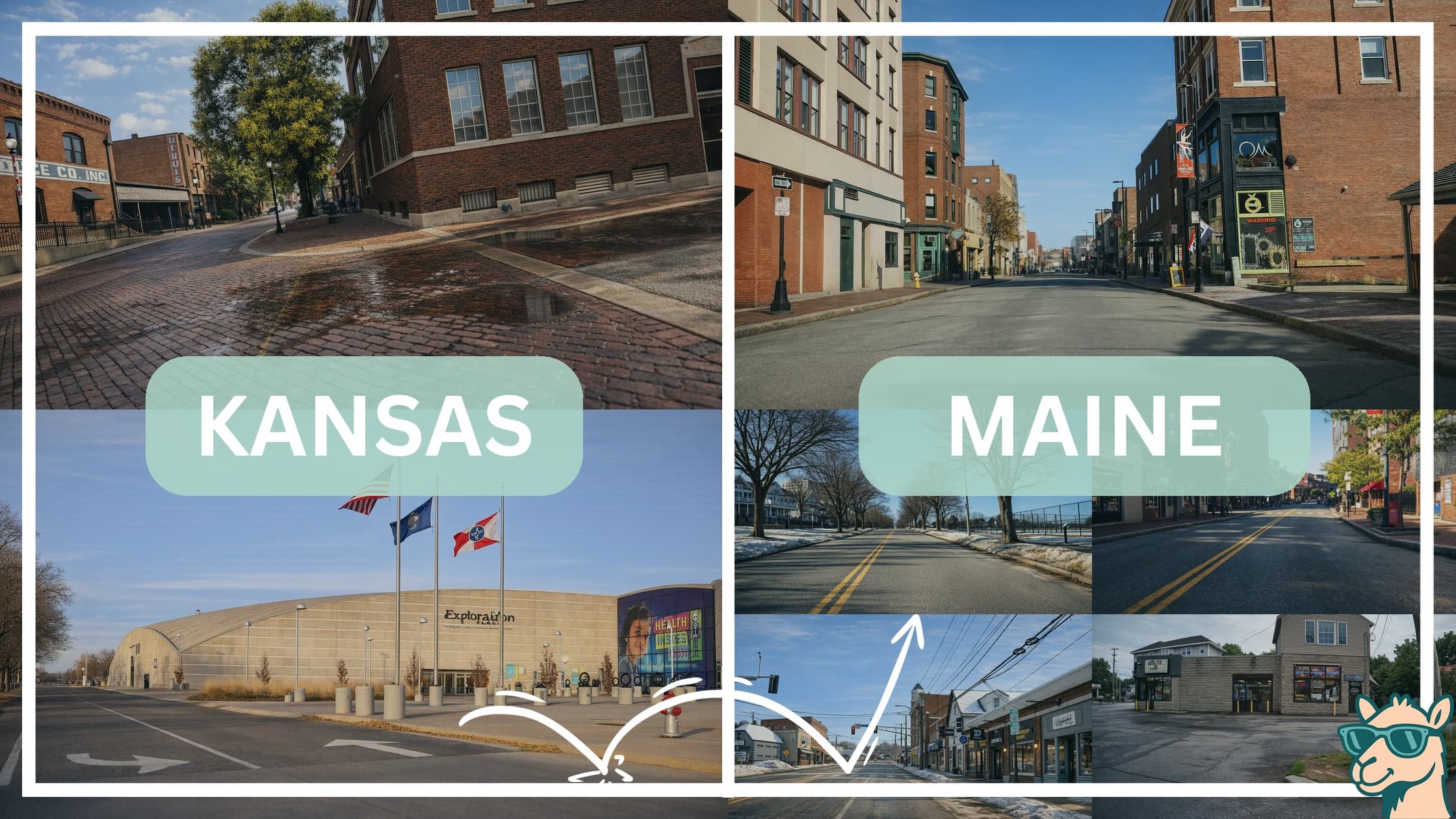 comparison of hotspots between neighborhoods in Kansas and Maine