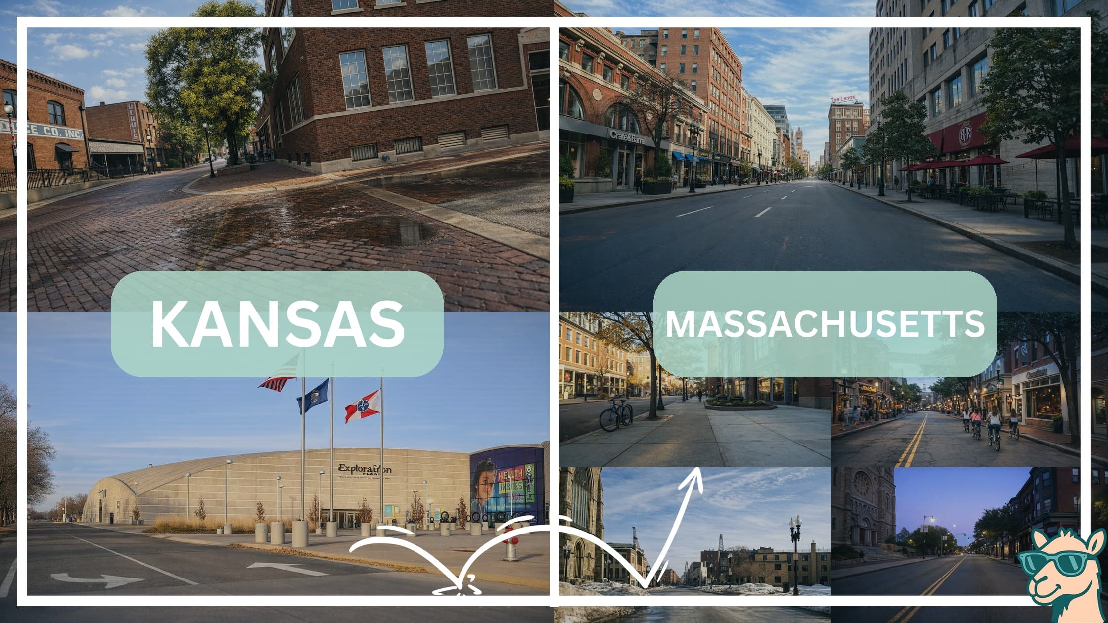 comparison of hotspots between neighborhoods in Kansas and Massachusetts
