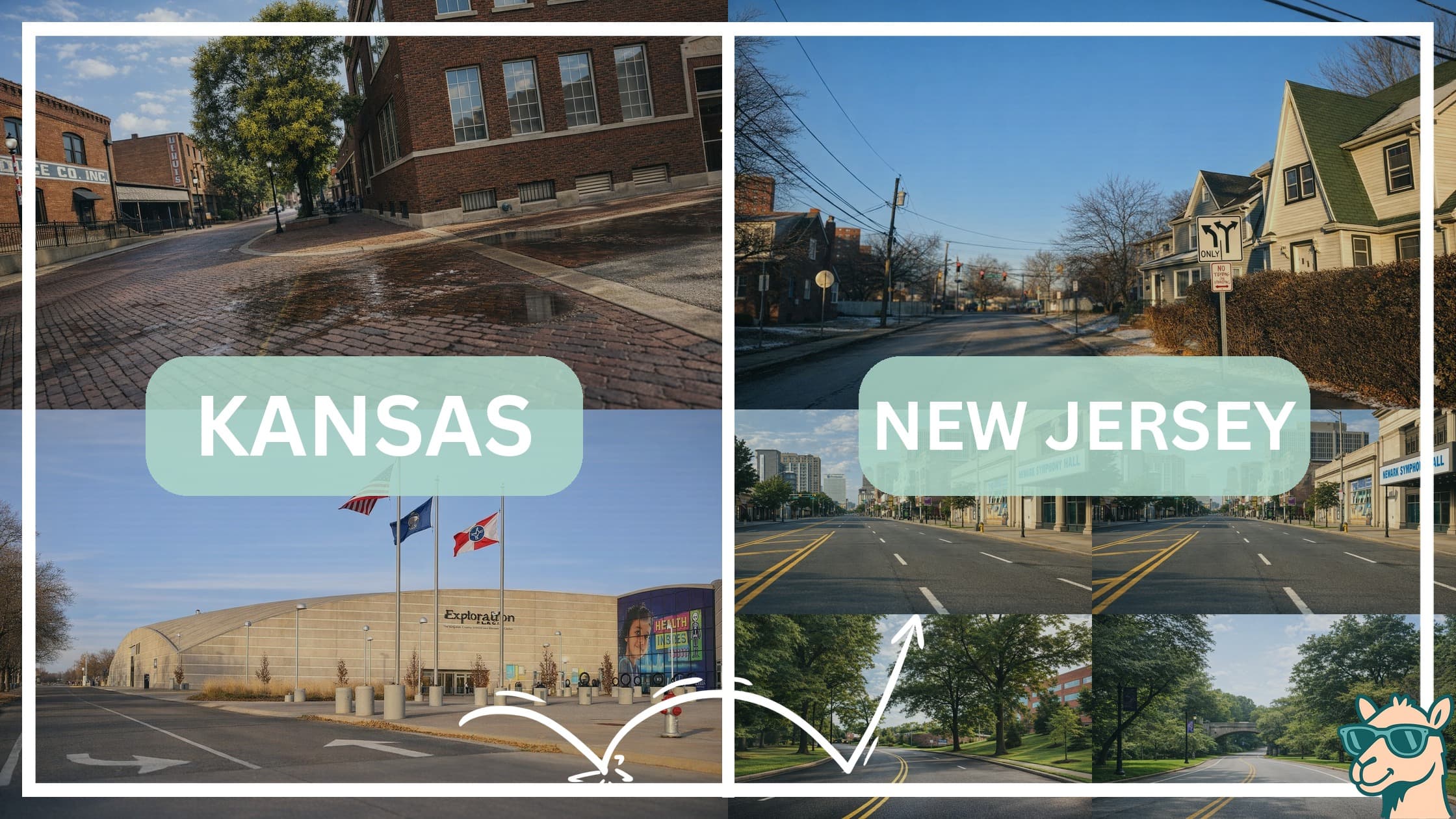 comparison of hotspots between neighborhoods in Kansas and New Jersey