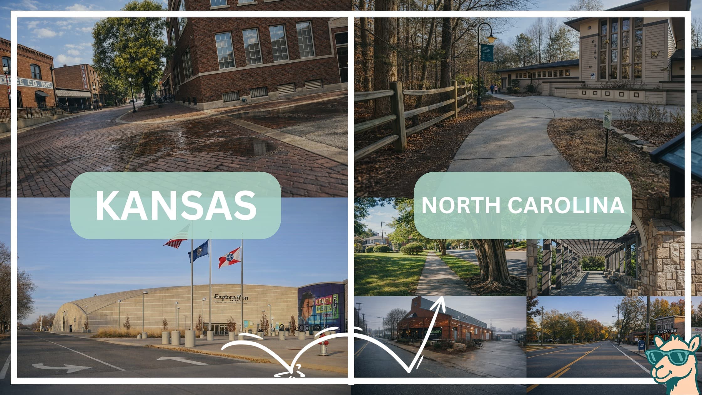 comparison of hotspots between neighborhoods in Kansas and North Carolina