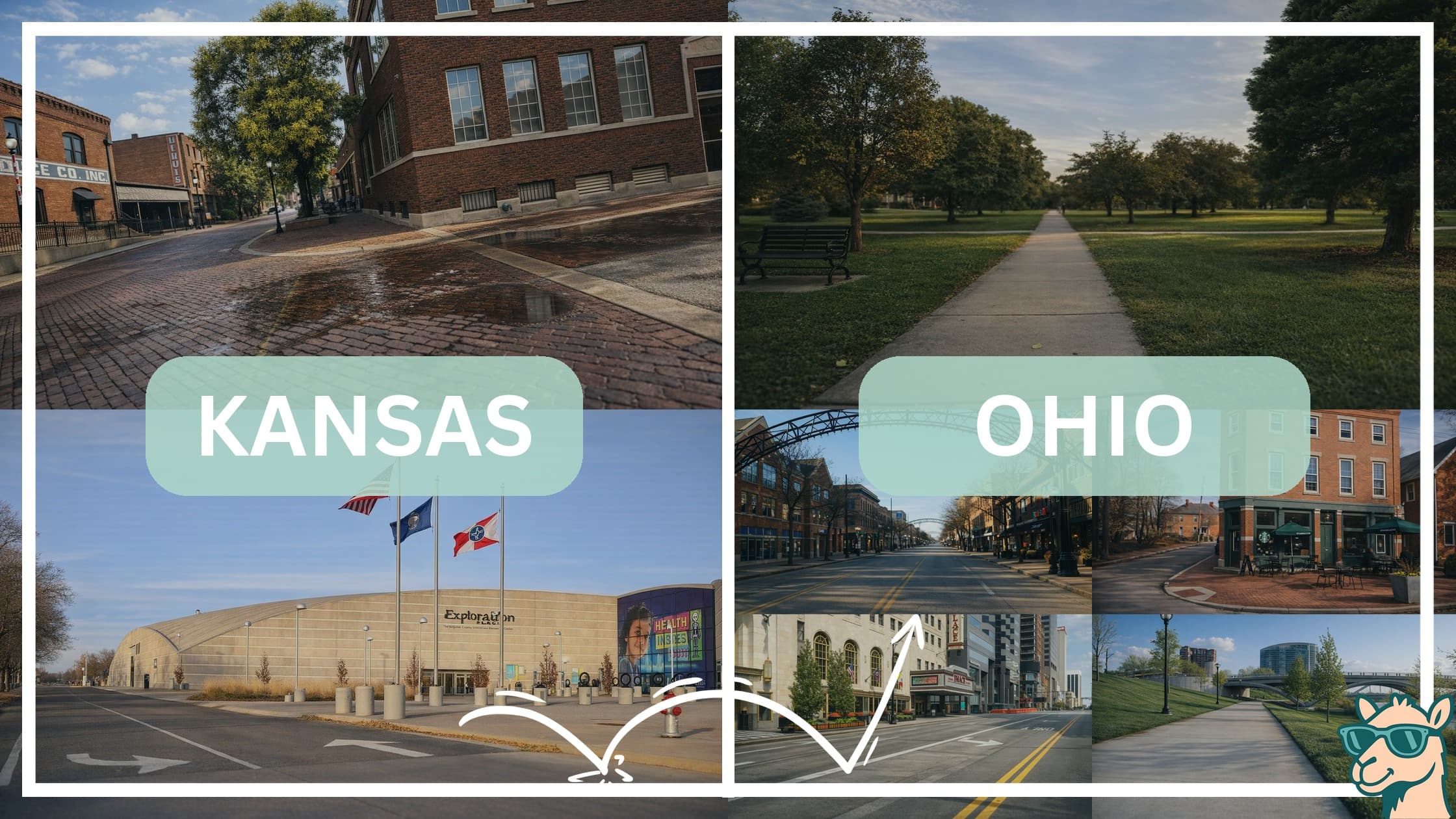 comparison of hotspots between neighborhoods in Kansas and Ohio