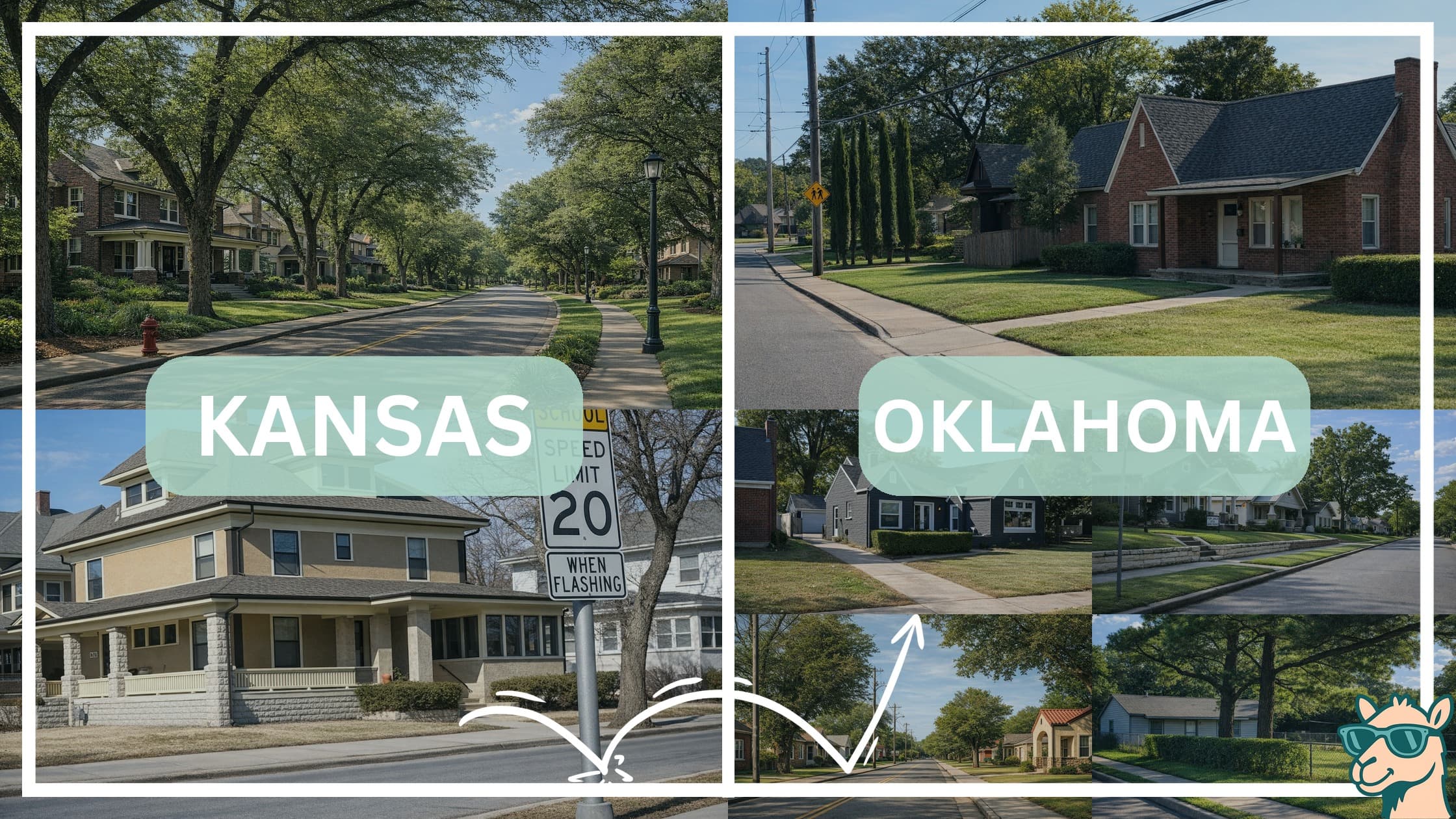 comparison of housing options and types between neighborhoods in Kansas and Oklahoma