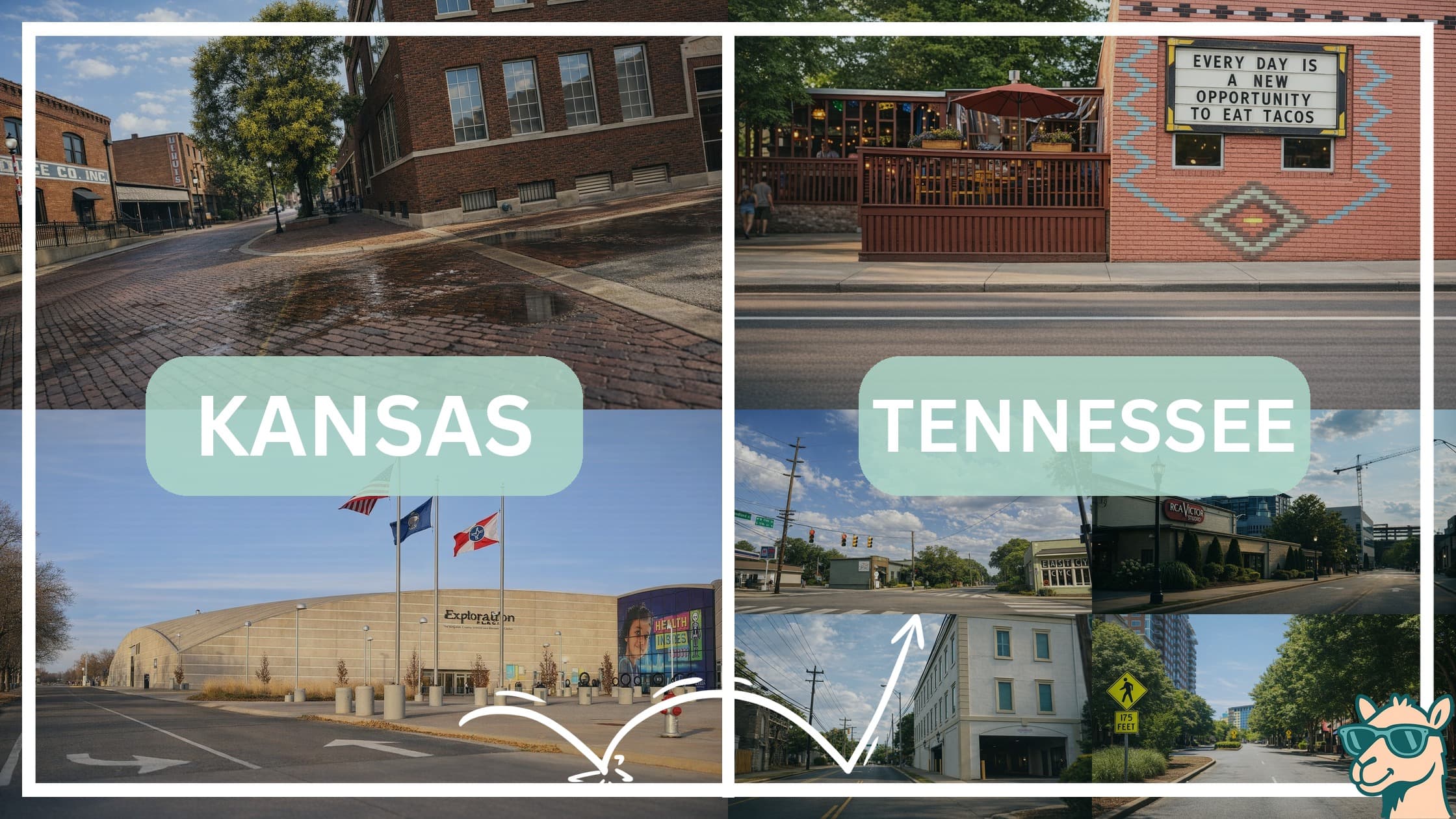 comparison of hotspots between neighborhoods in Kansas and Tennessee