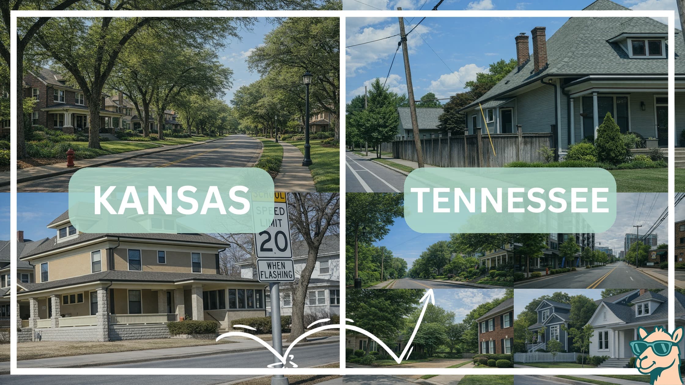 comparison of housing options and types between neighborhoods in Kansas and Tennessee