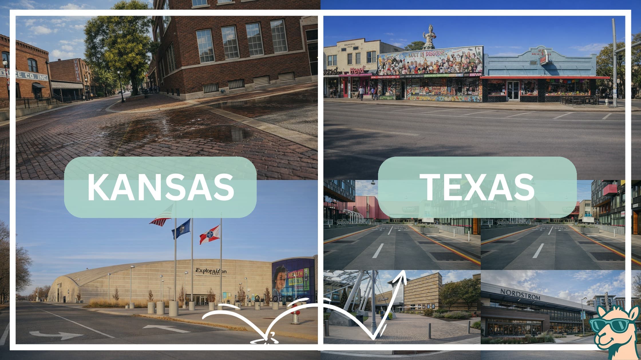 comparison of hotspots between neighborhoods in Kansas and Texas