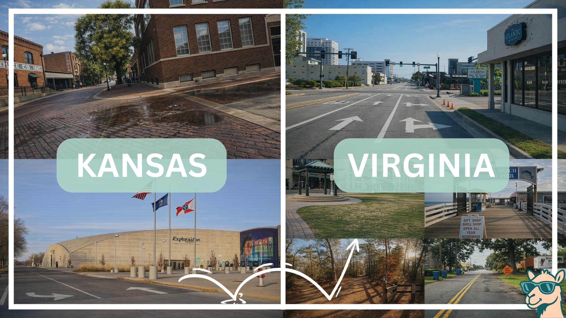 comparison of hotspots between neighborhoods in Kansas and Virginia