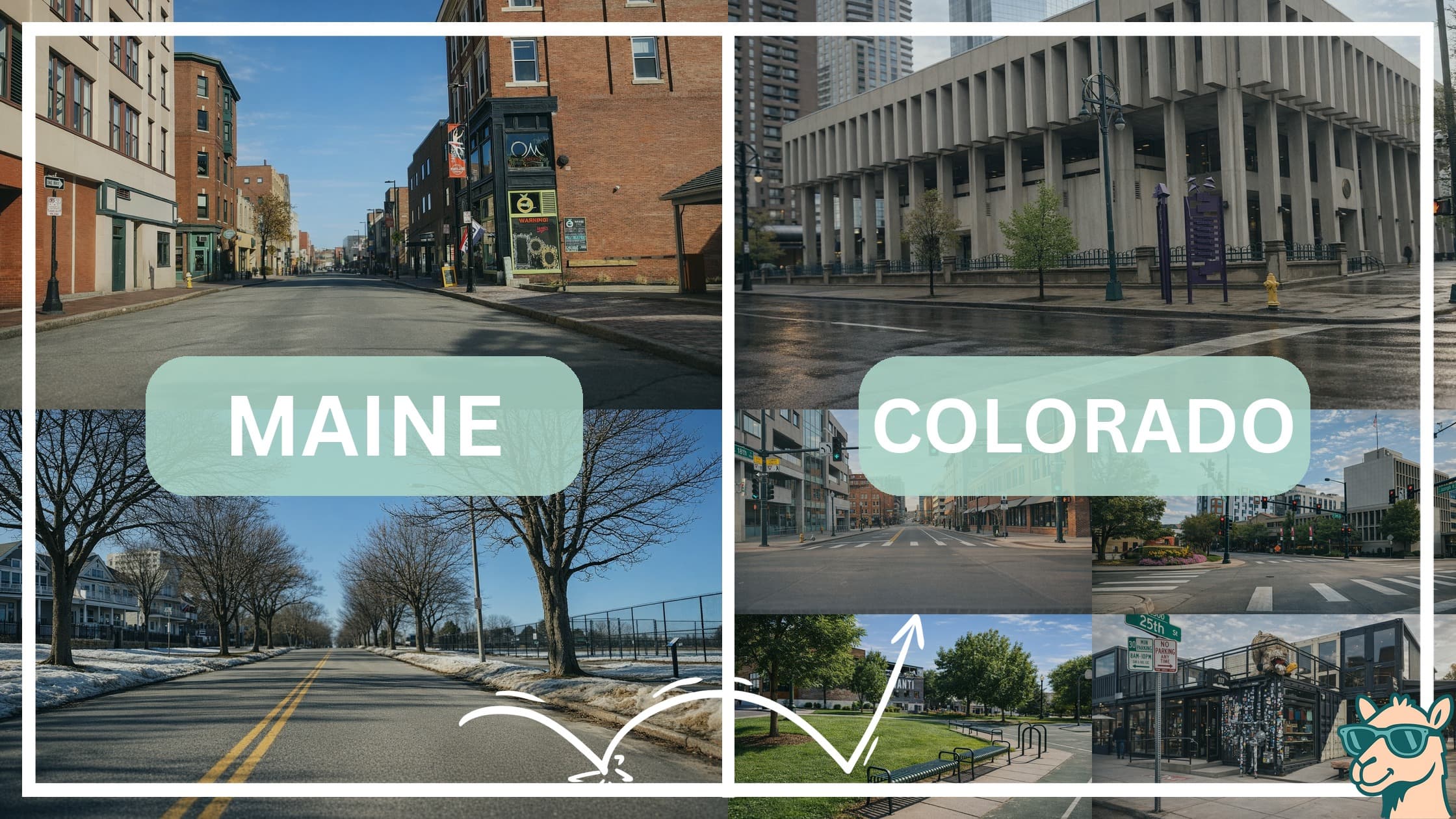 comparison of hotspots between neighborhoods in Maine and Colorado