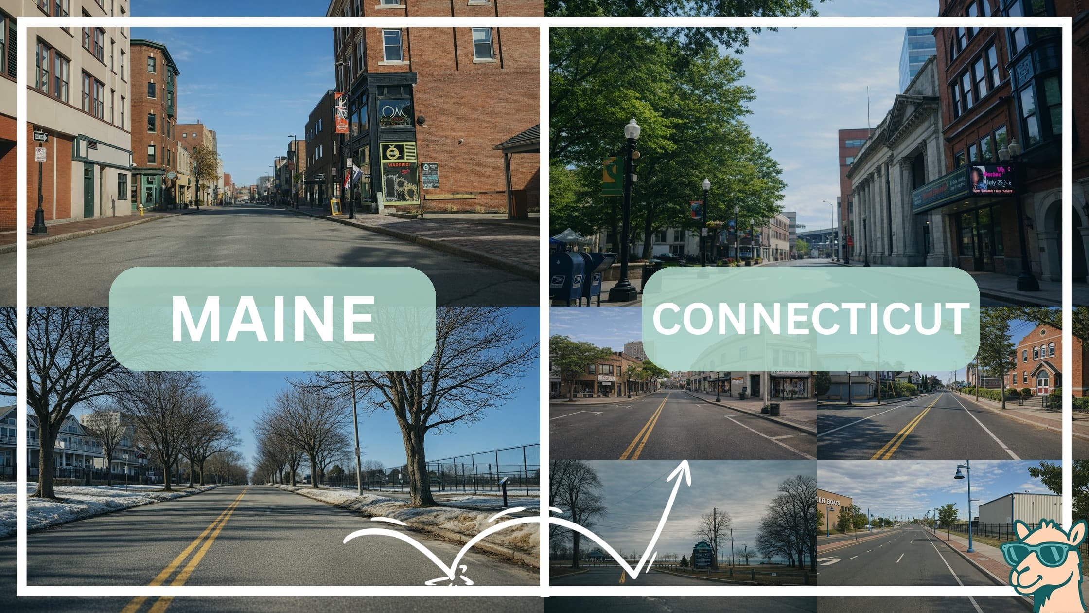 comparison of hotspots between neighborhoods in Maine and Connecticut