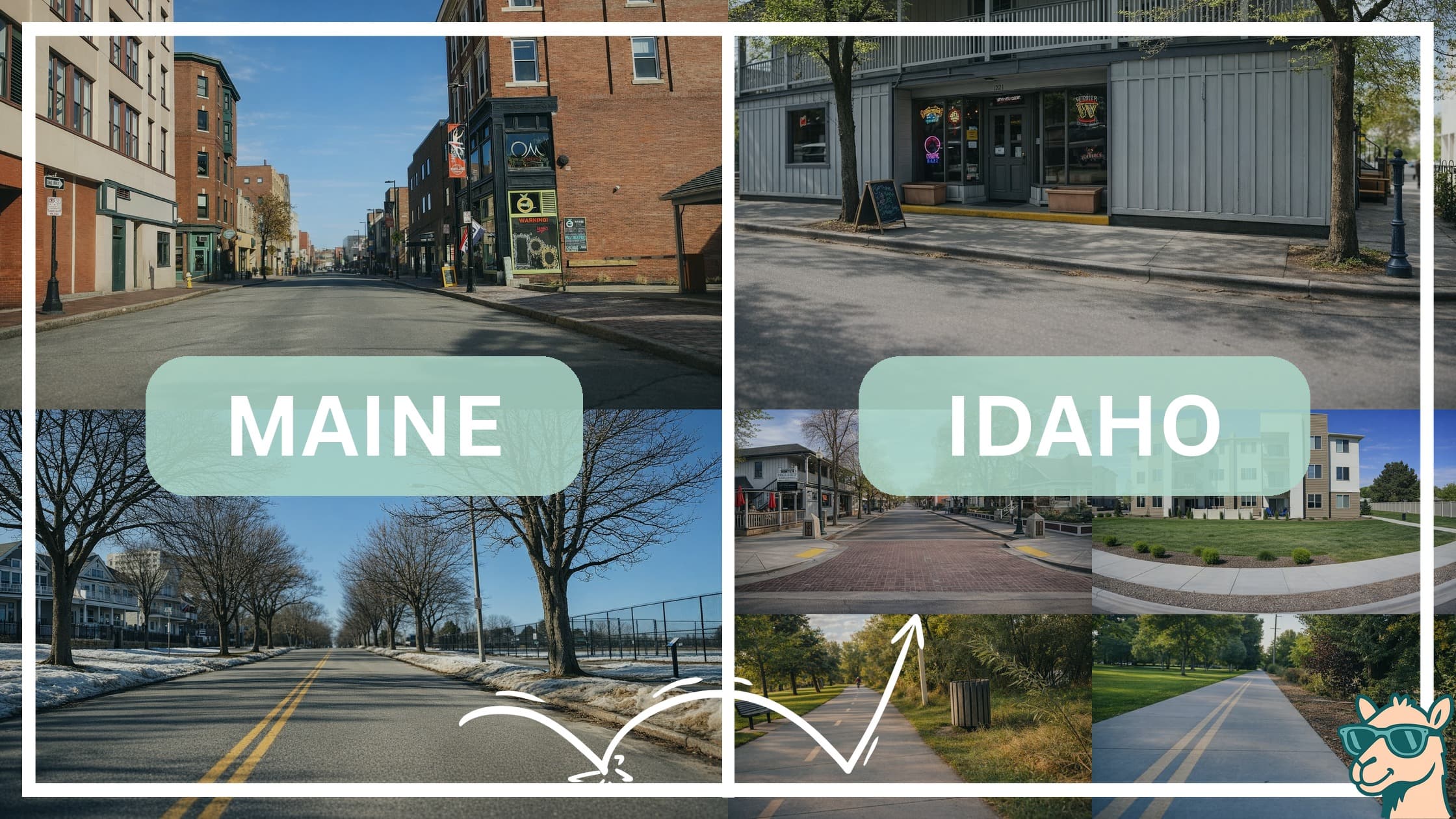 comparison of hotspots between neighborhoods in Maine and Idaho