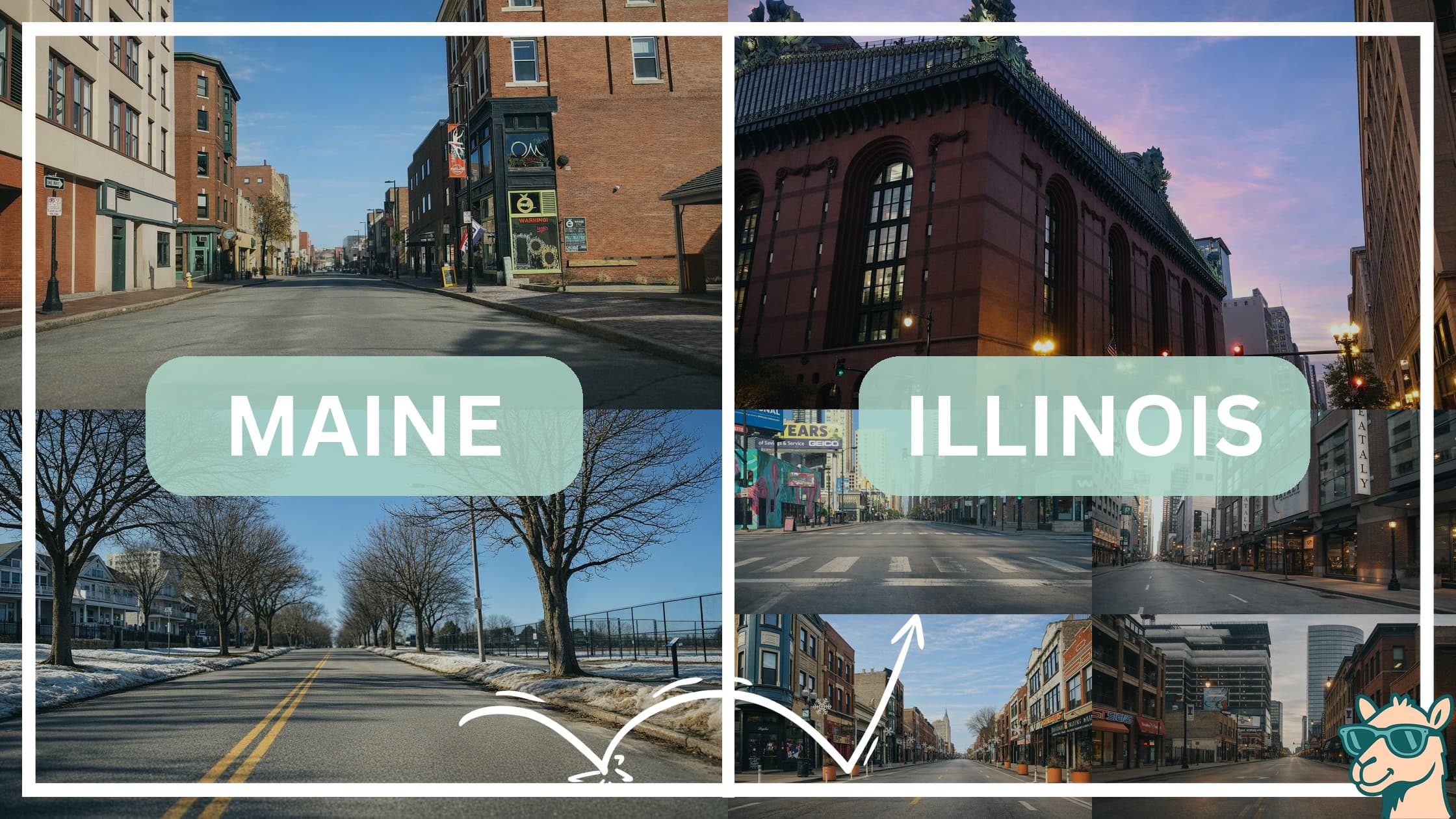 comparison of hotspots between neighborhoods in Maine and Illinois