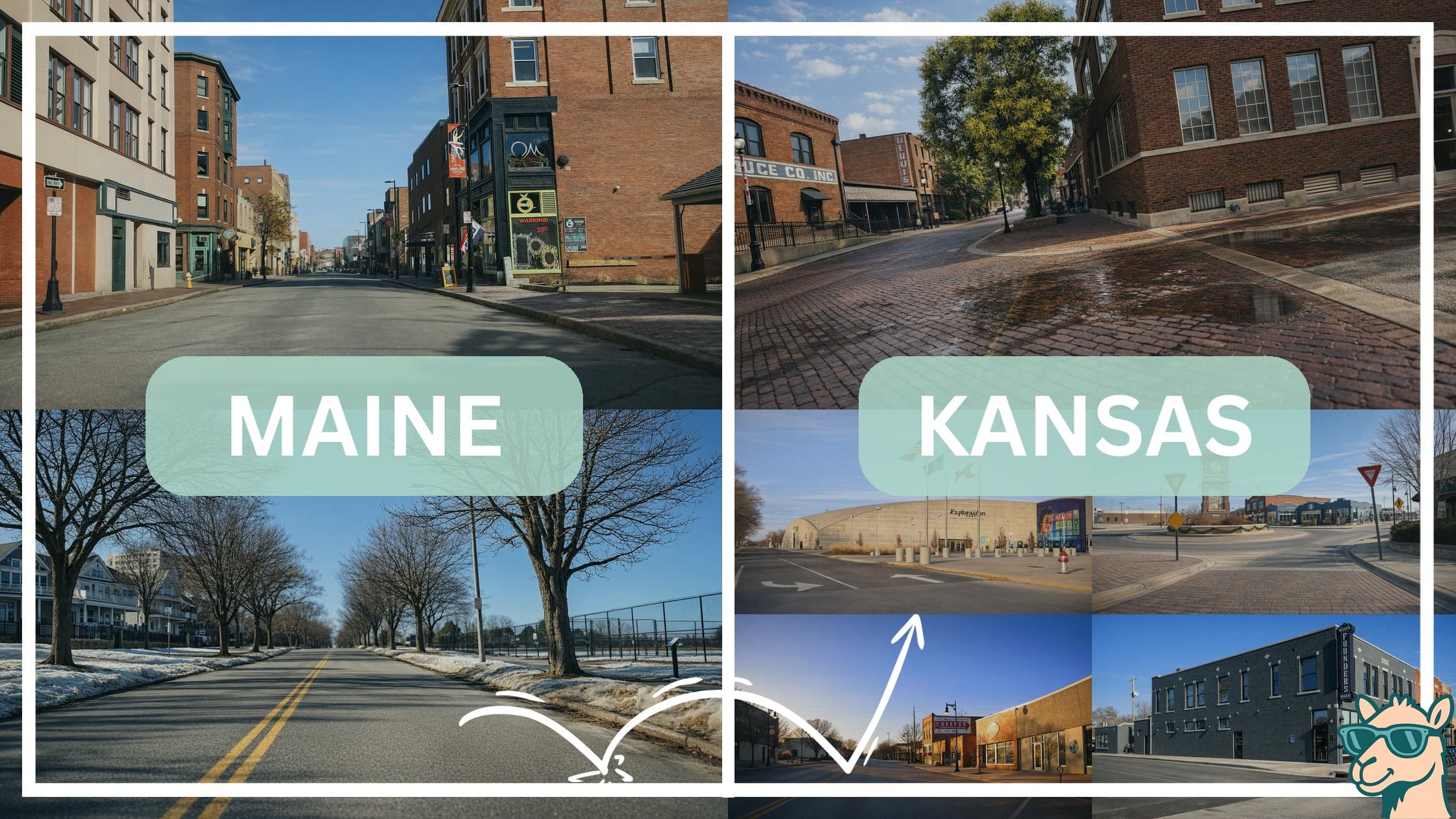 comparison of hotspots between neighborhoods in Maine and Kansas