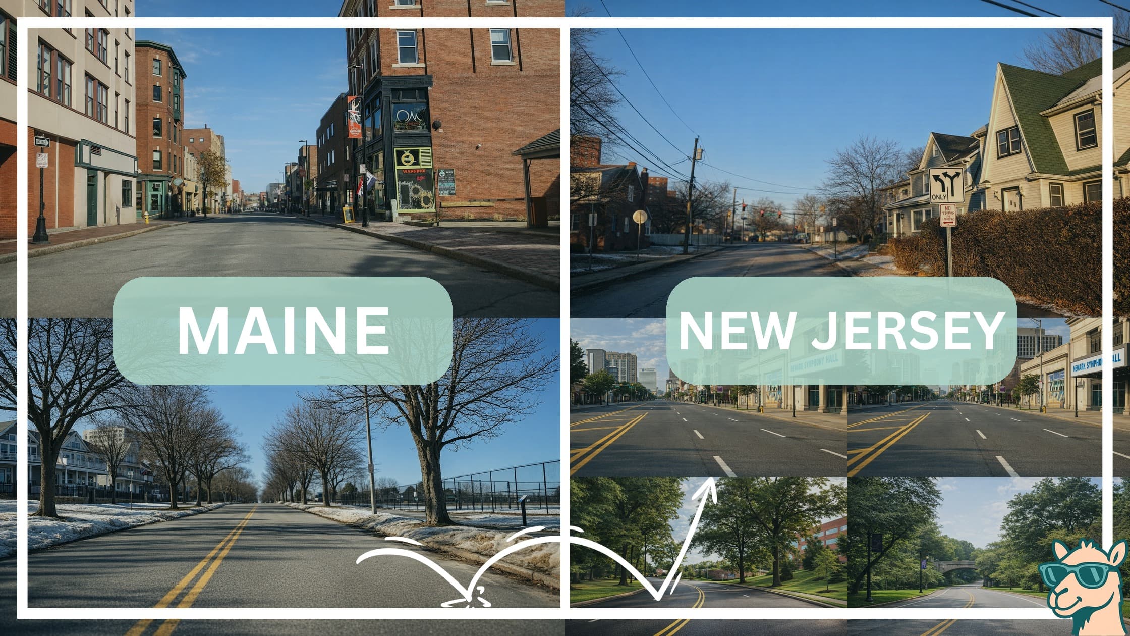 comparison of hotspots between neighborhoods in Maine and New Jersey