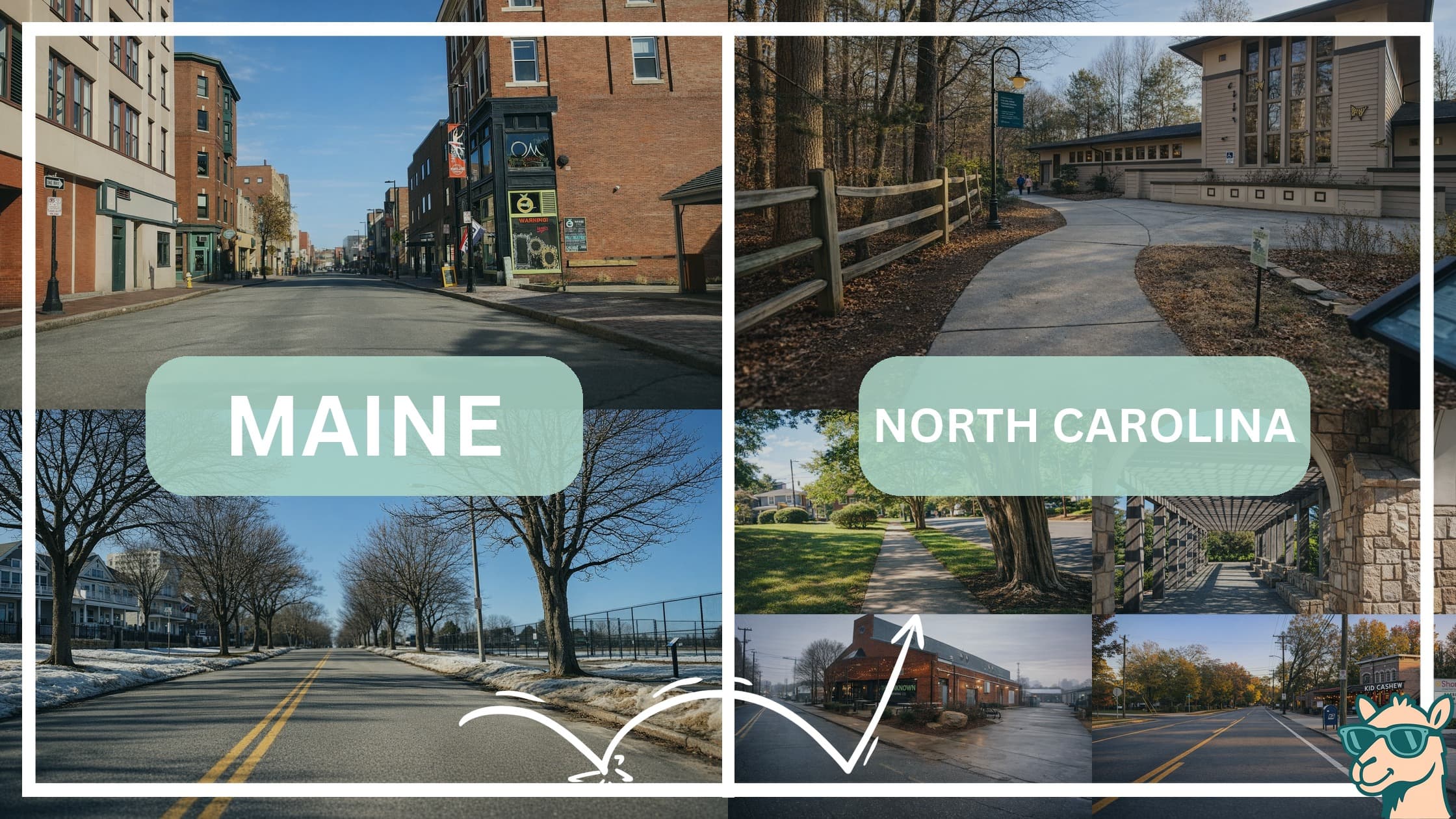 comparison of hotspots between neighborhoods in Maine and North Carolina