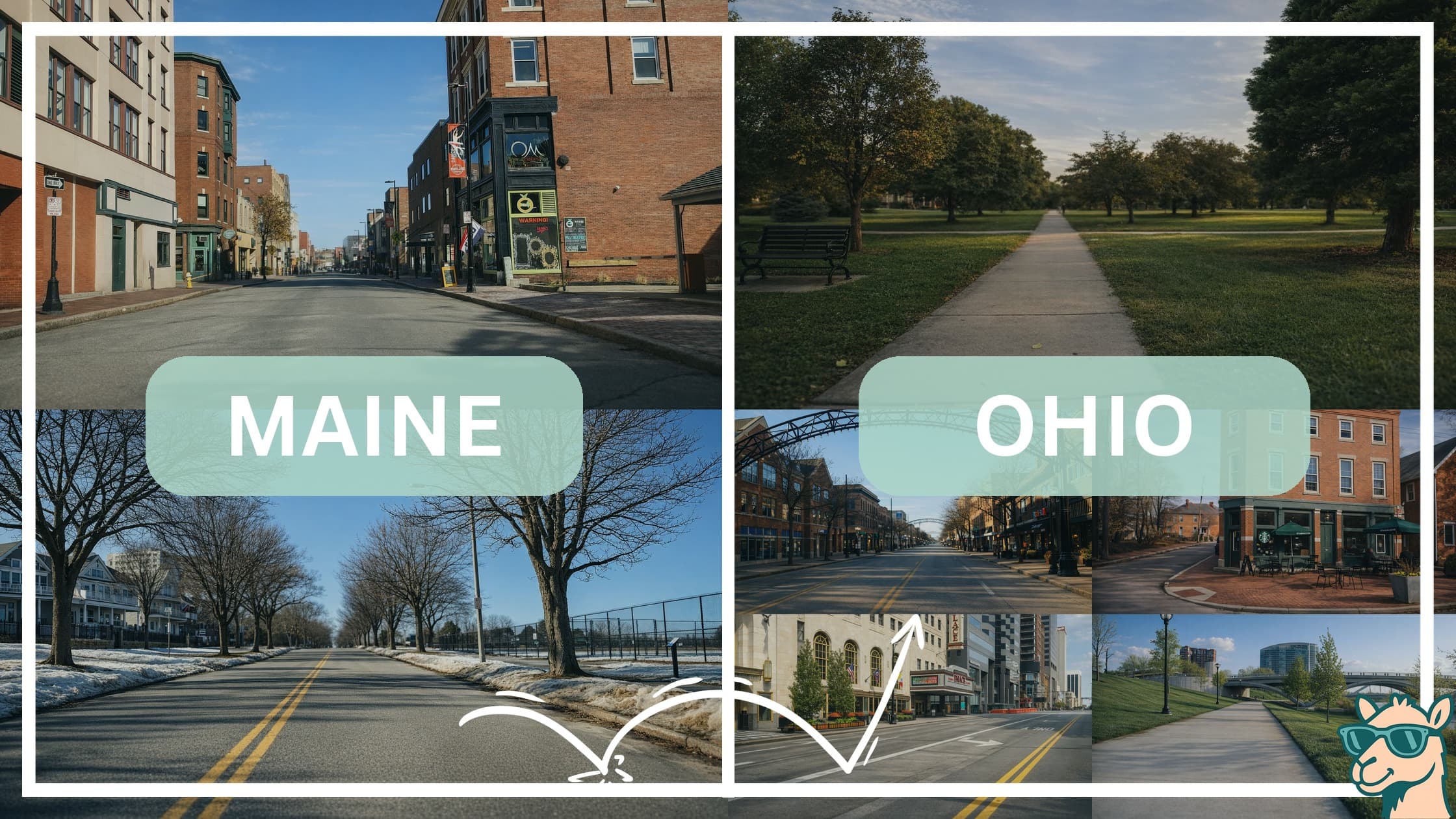 comparison of hotspots between neighborhoods in Maine and Ohio