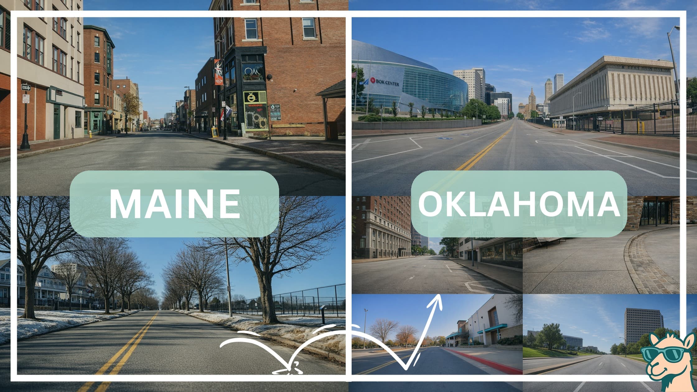 comparison of hotspots between neighborhoods in Maine and Oklahoma
