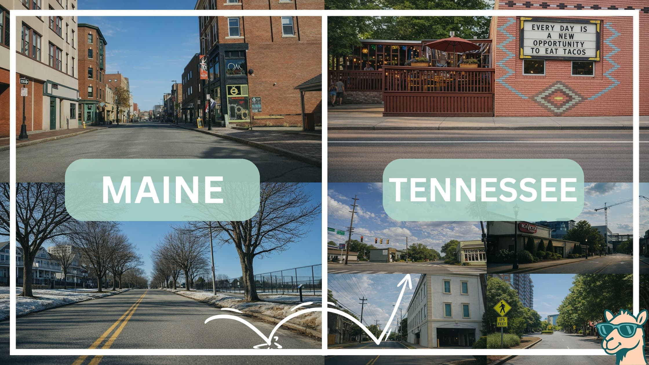 comparison of hotspots between neighborhoods in Maine and Tennessee
