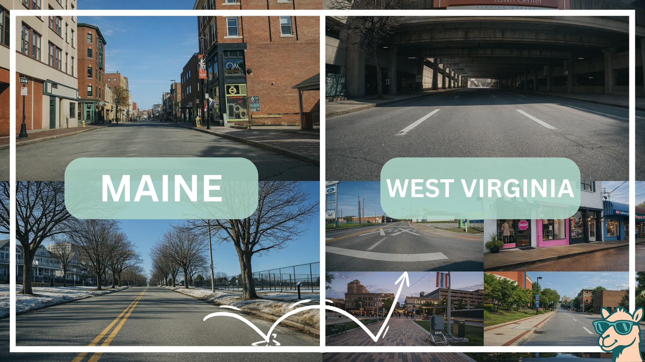 comparison of hotspots between neighborhoods in Maine and West Virginia