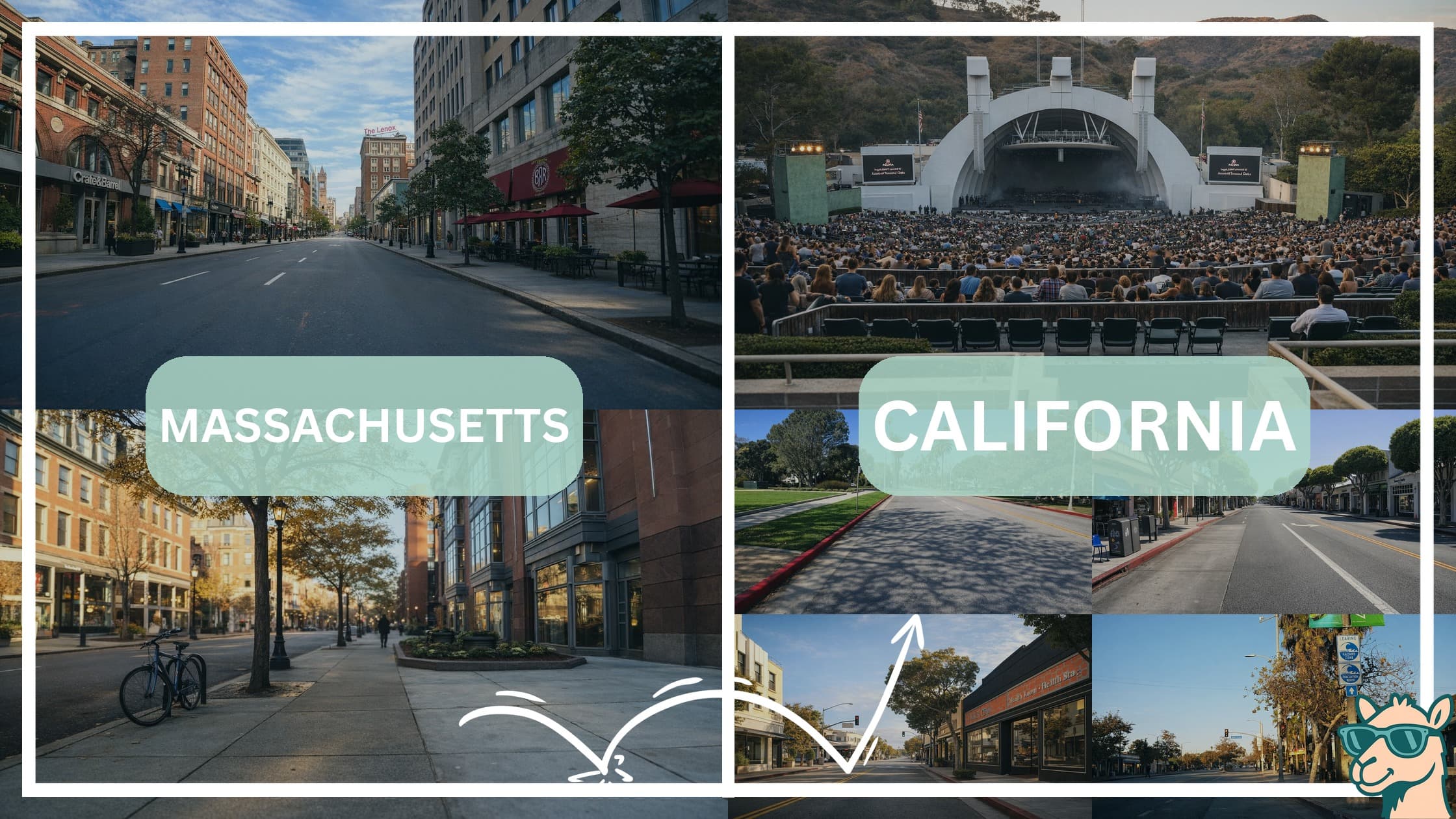 comparison of hotspots between neighborhoods in Massachusetts and California