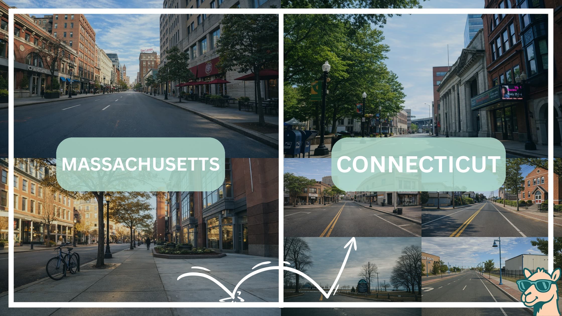 comparison of hotspots between neighborhoods in Massachusetts and Connecticut