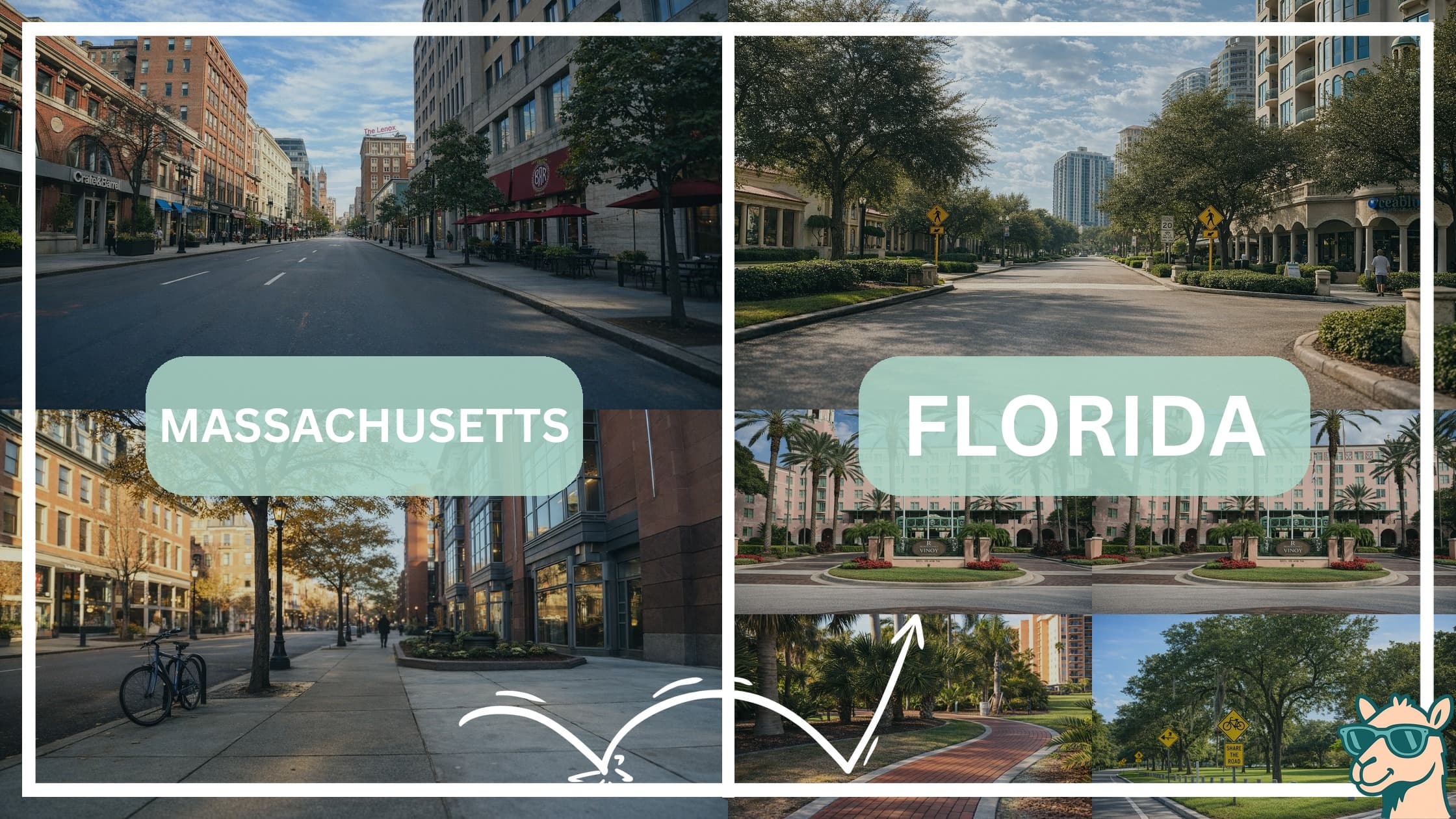 comparison of hotspots between neighborhoods in Massachusetts and Florida