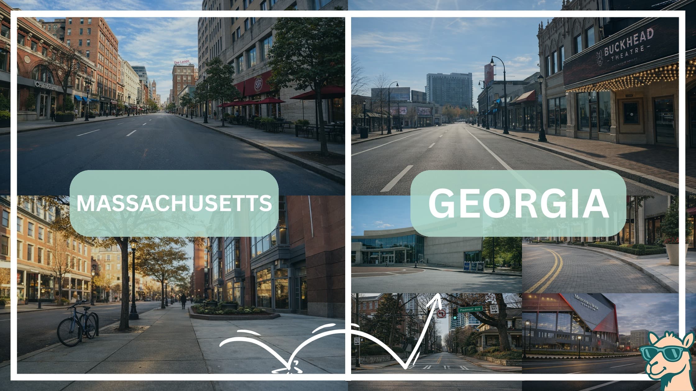 comparison of hotspots between neighborhoods in Massachusetts and Georgia
