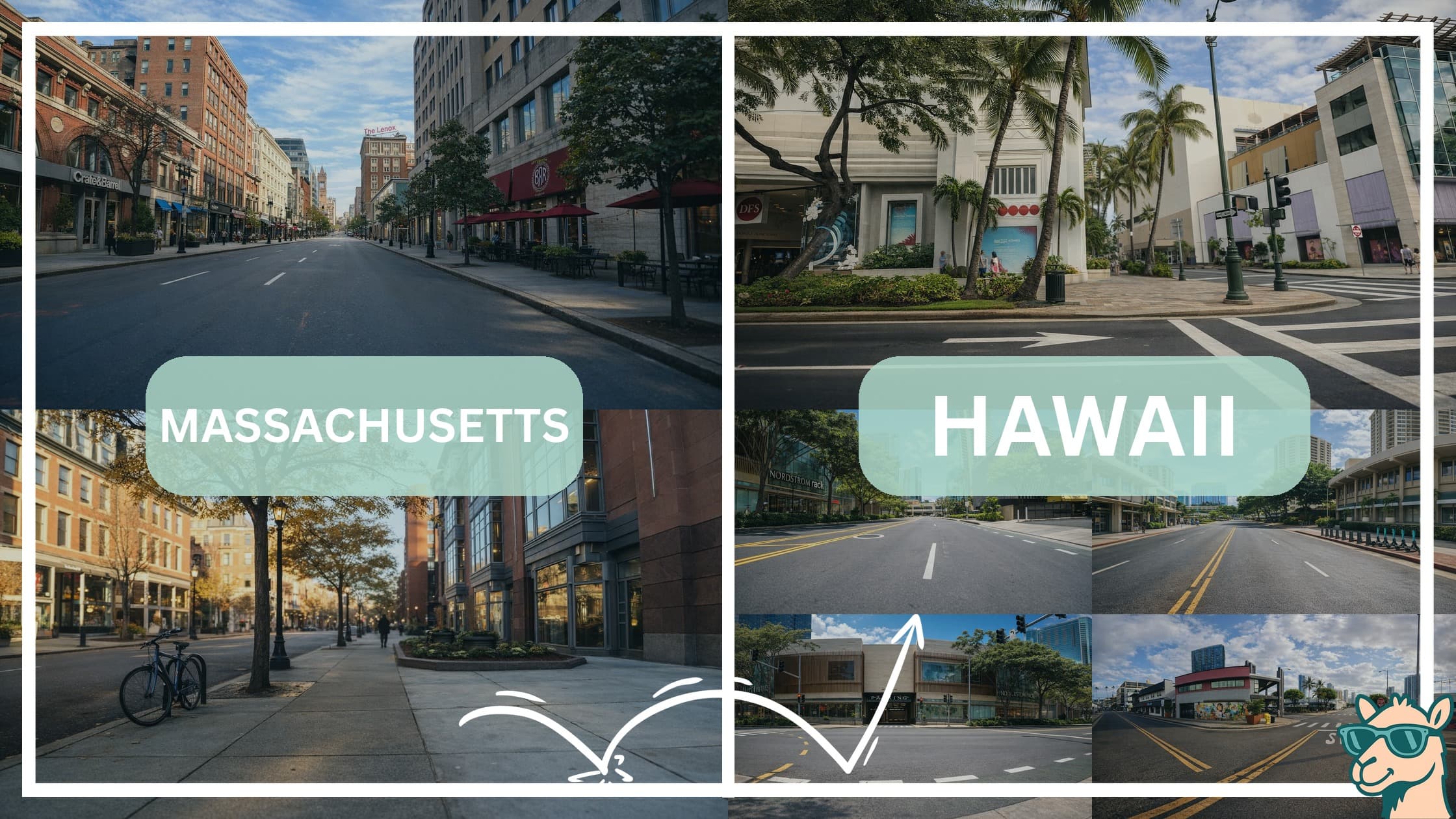 comparison of hotspots between neighborhoods in Massachusetts and Hawaii