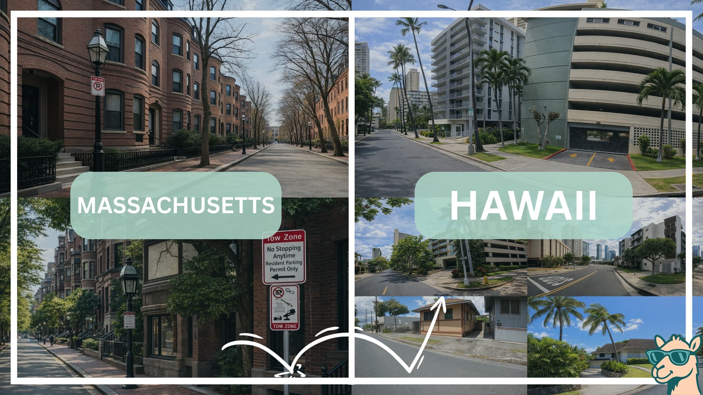 comparison of housing options and types between neighborhoods in Massachusetts and Hawaii