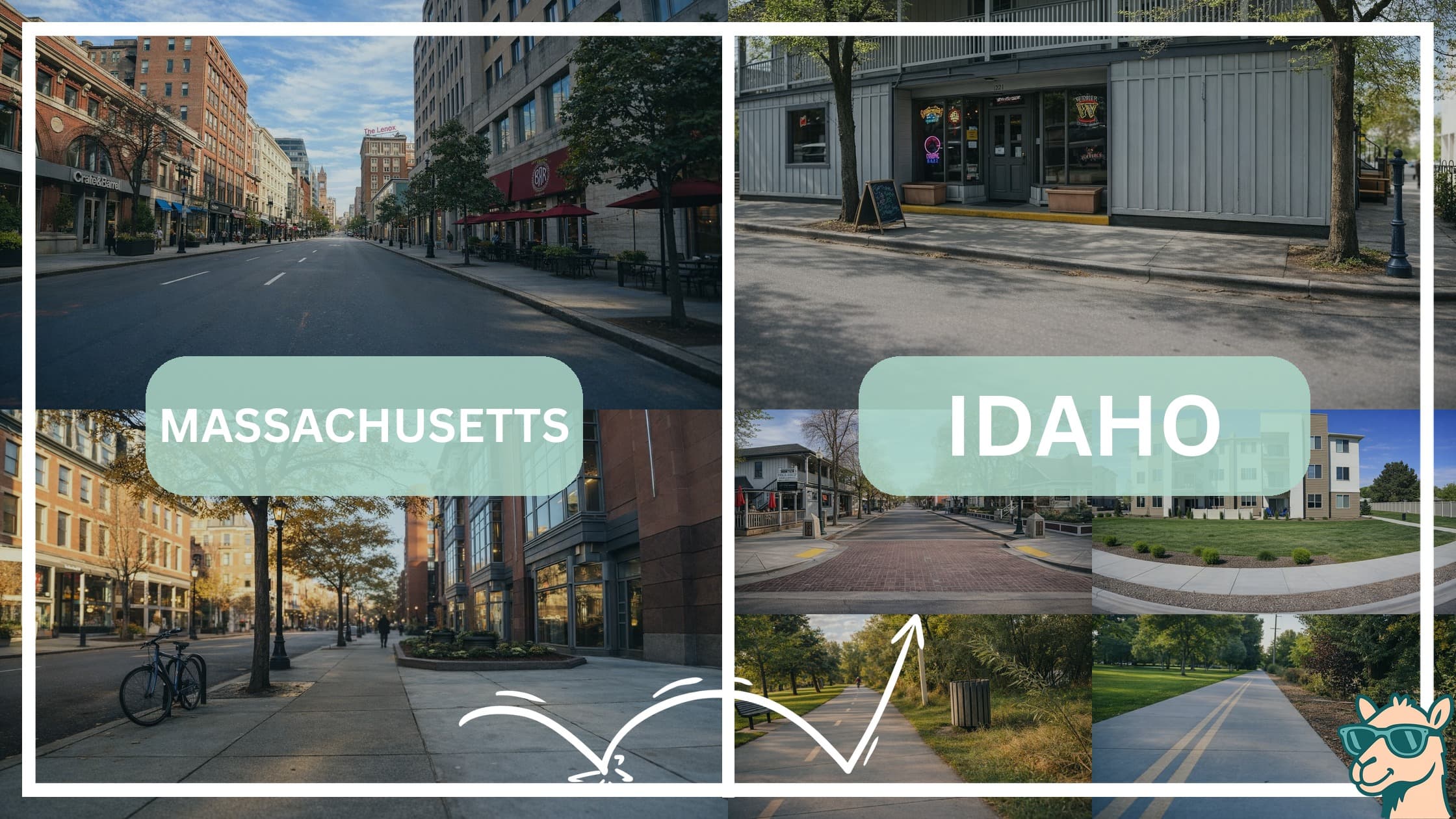 comparison of hotspots between neighborhoods in Massachusetts and Idaho