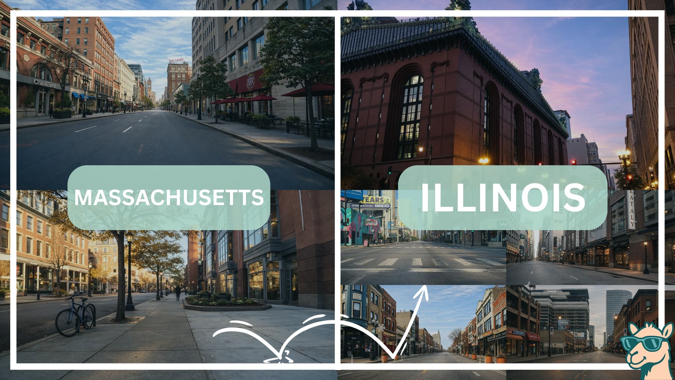 comparison of hotspots between neighborhoods in Massachusetts and Illinois