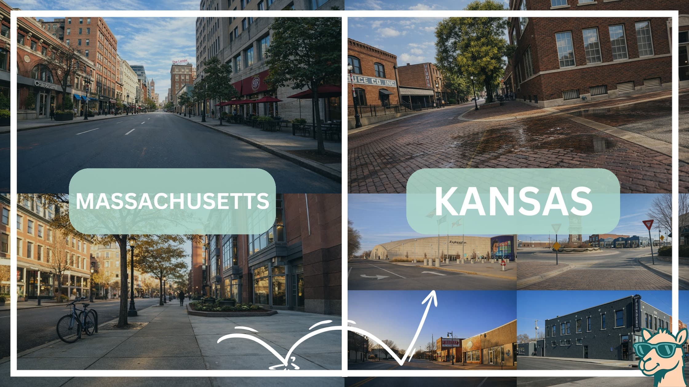 comparison of hotspots between neighborhoods in Massachusetts and Kansas