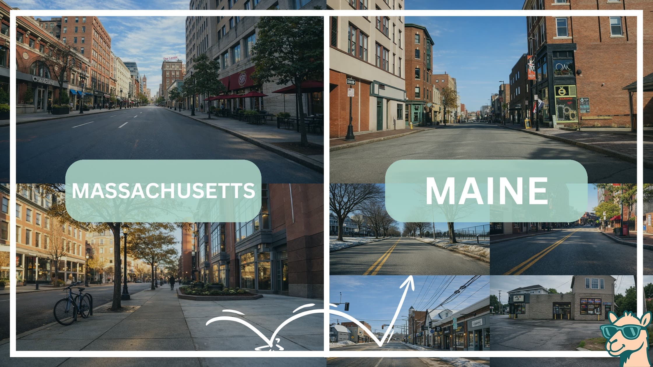 comparison of hotspots between neighborhoods in Massachusetts and Maine