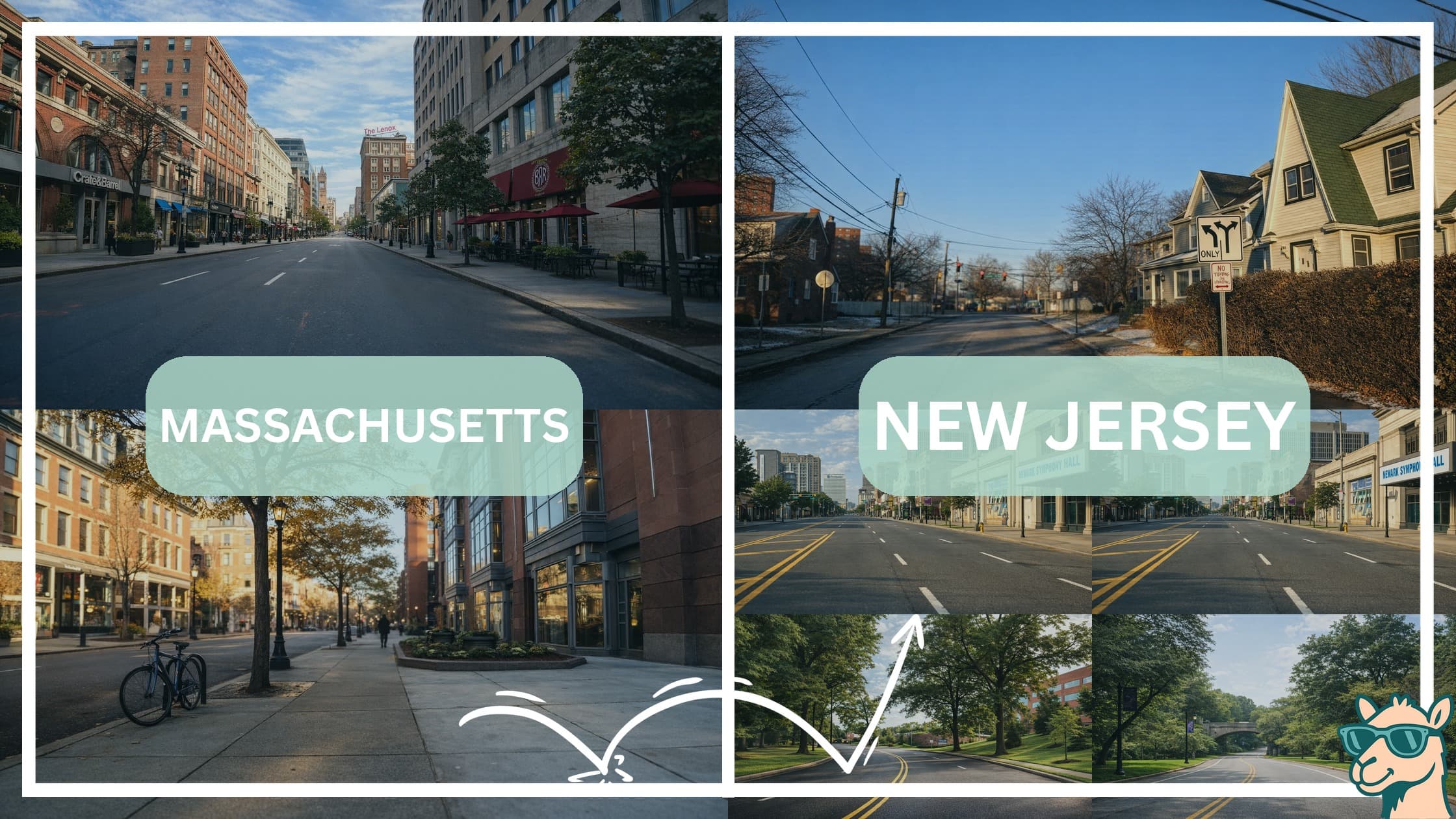 comparison of hotspots between neighborhoods in Massachusetts and New Jersey