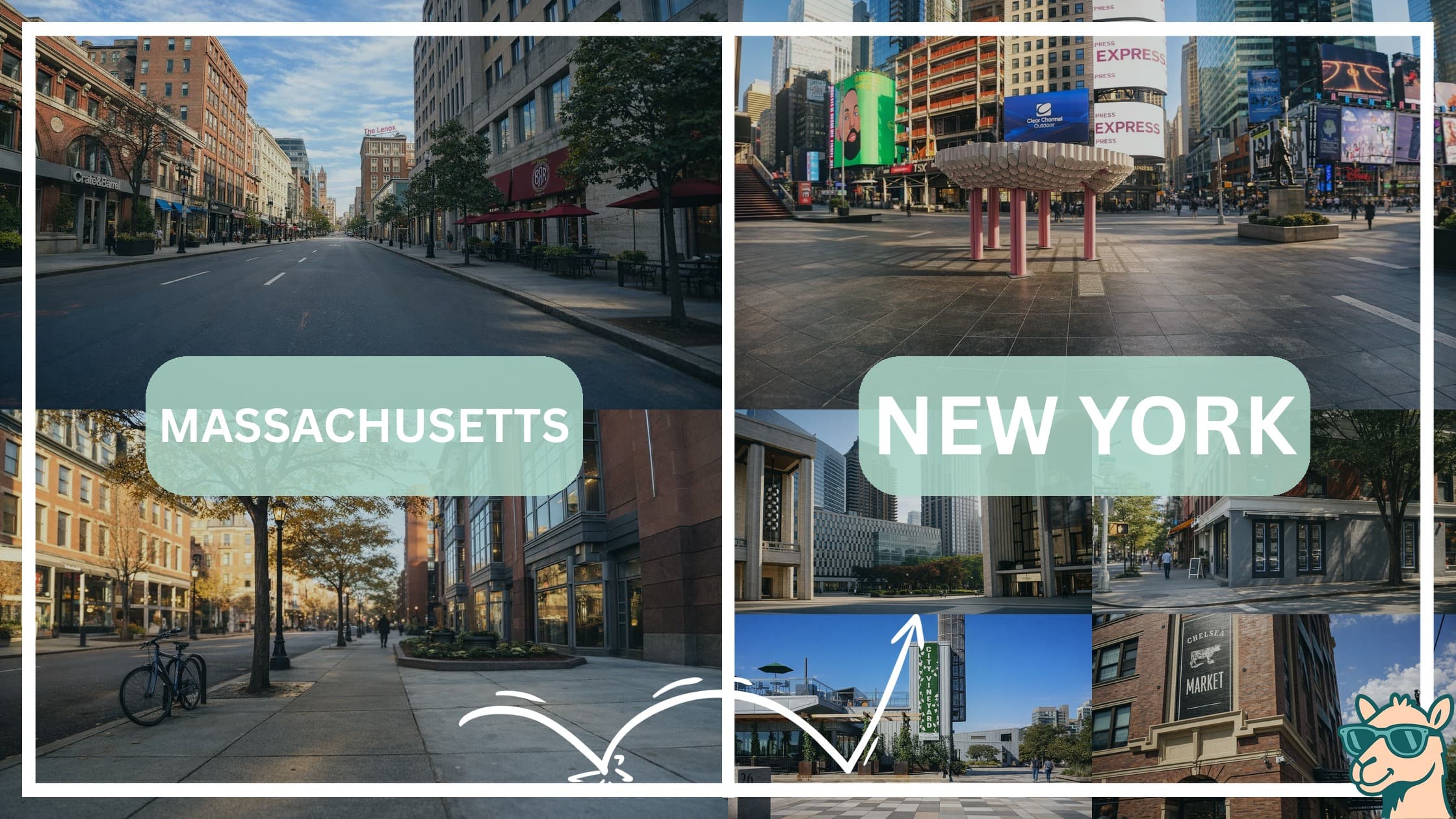 comparison of hotspots between neighborhoods in Massachusetts and New York