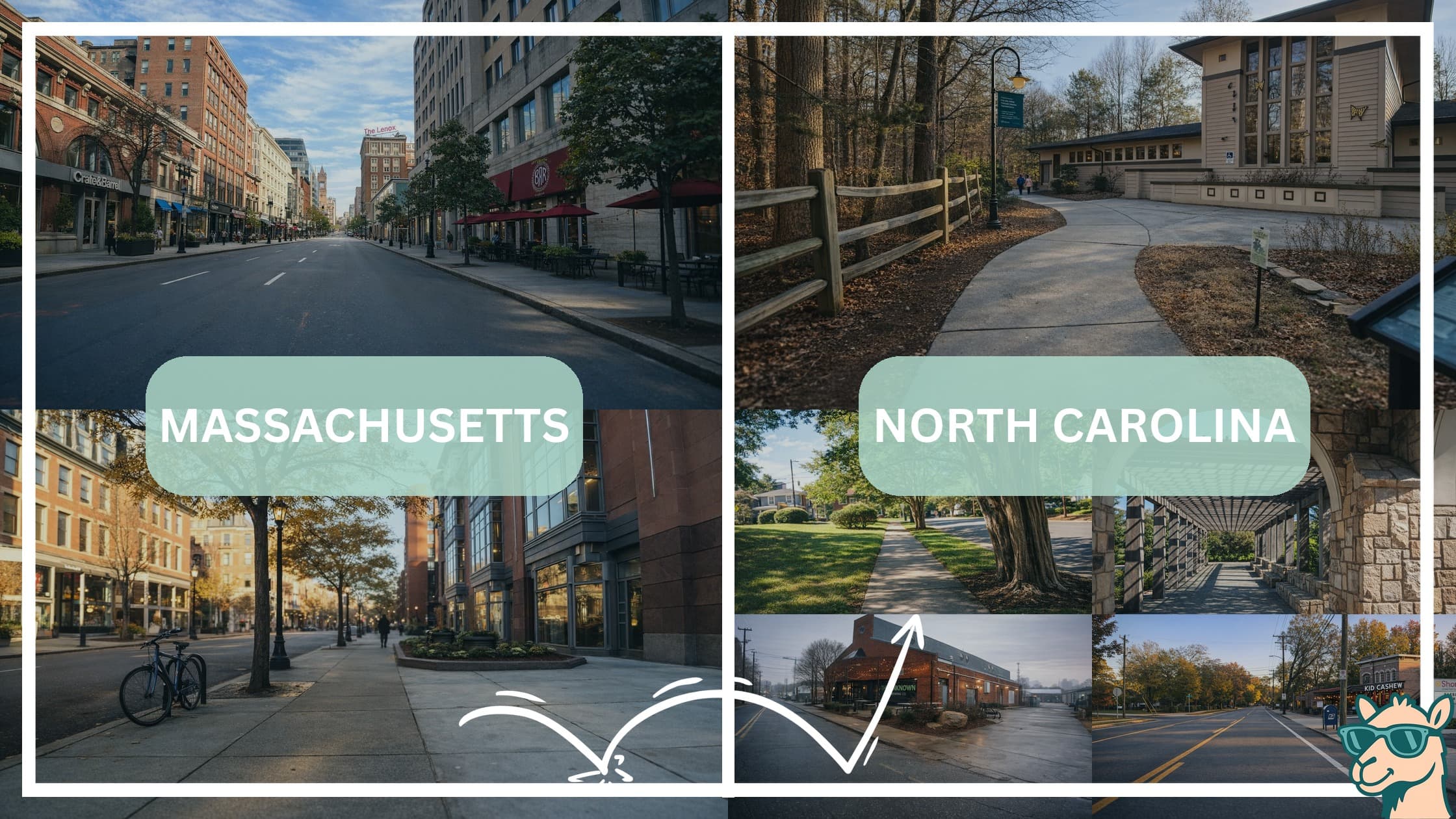 comparison of hotspots between neighborhoods in Massachusetts and North Carolina