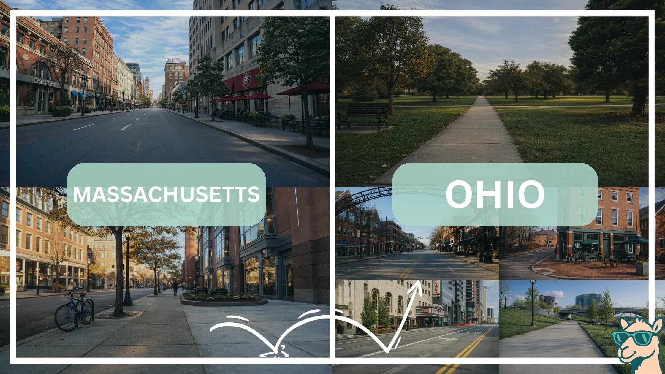 comparison of hotspots between neighborhoods in Massachusetts and Ohio