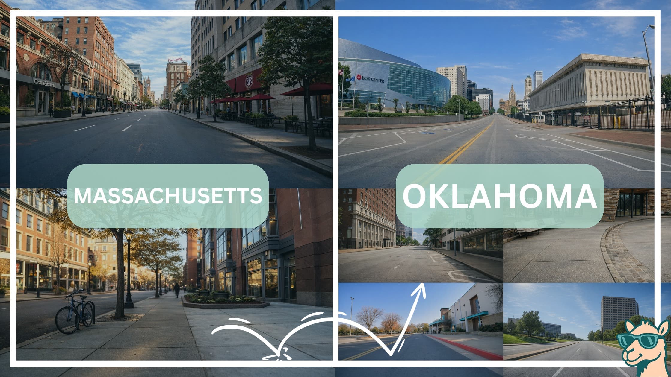 comparison of hotspots between neighborhoods in Massachusetts and Oklahoma