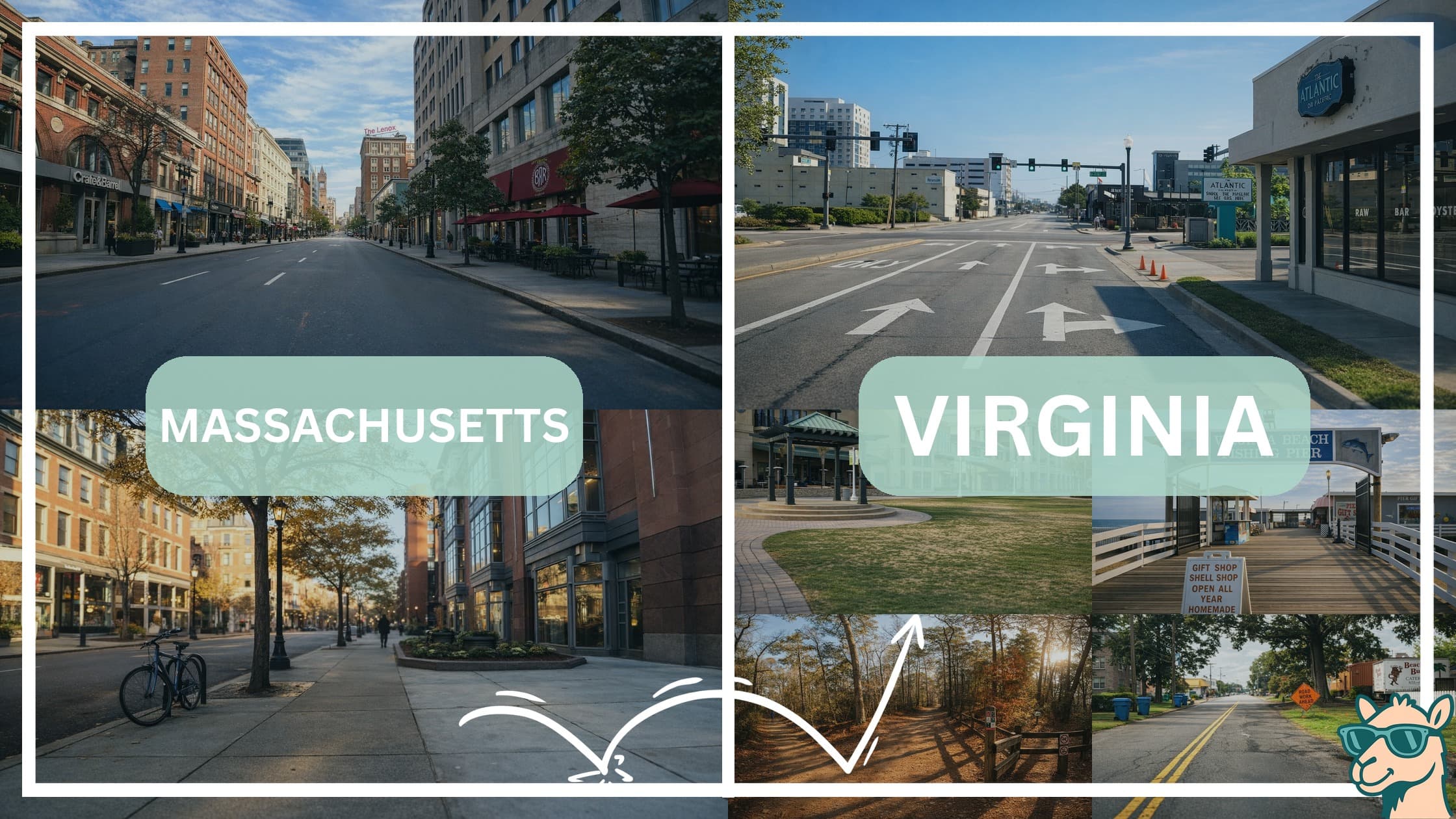 comparison of hotspots between neighborhoods in Massachusetts and Virginia