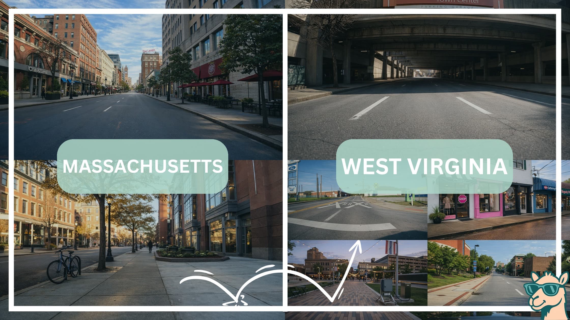 comparison of hotspots between neighborhoods in Massachusetts and West Virginia