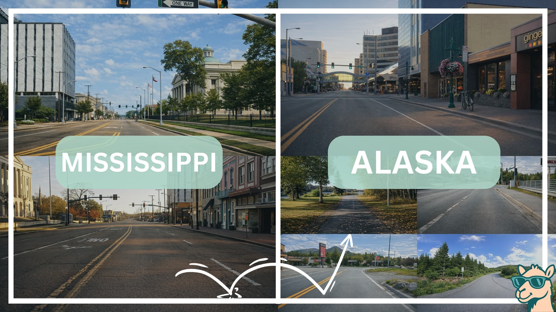 comparison of hotspots between neighborhoods in Mississippi and Alaska
