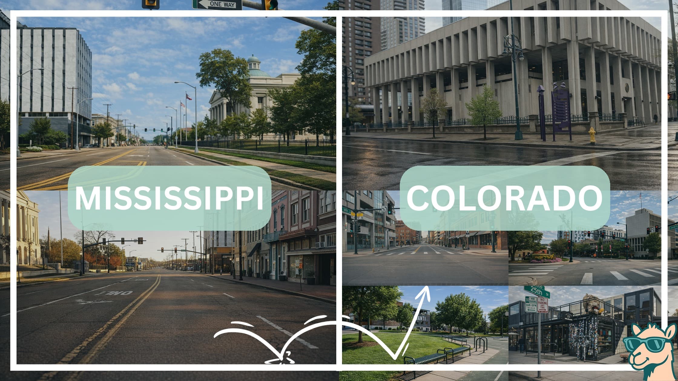 comparison of hotspots between neighborhoods in Mississippi and Colorado