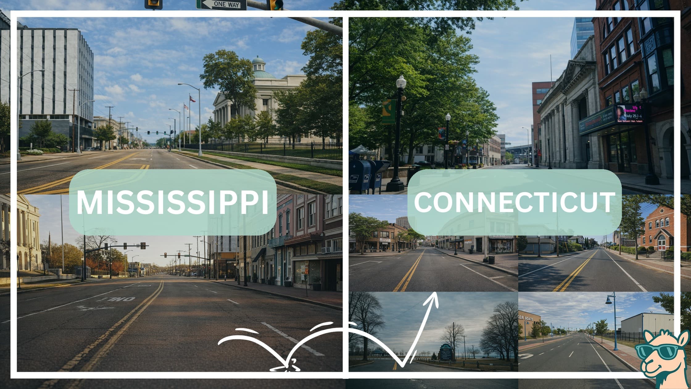 comparison of hotspots between neighborhoods in Mississippi and Connecticut
