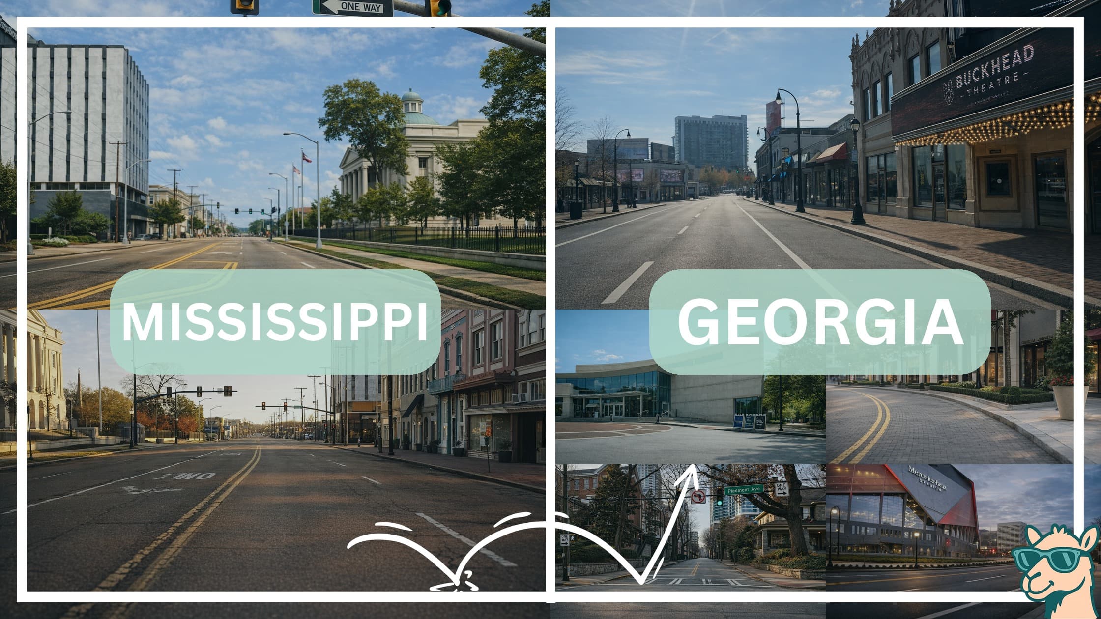 comparison of hotspots between neighborhoods in Mississippi and Georgia