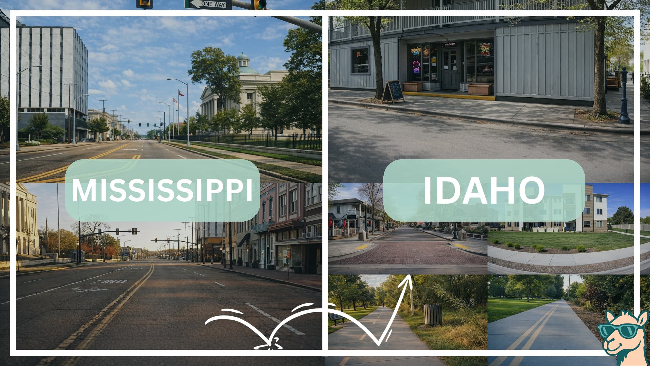 comparison of hotspots between neighborhoods in Mississippi and Idaho