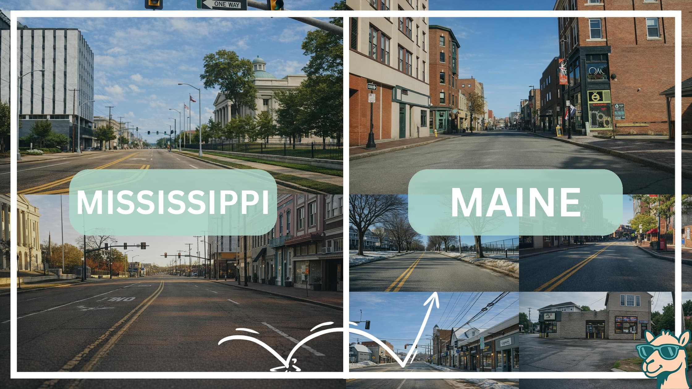 comparison of hotspots between neighborhoods in Mississippi and Maine