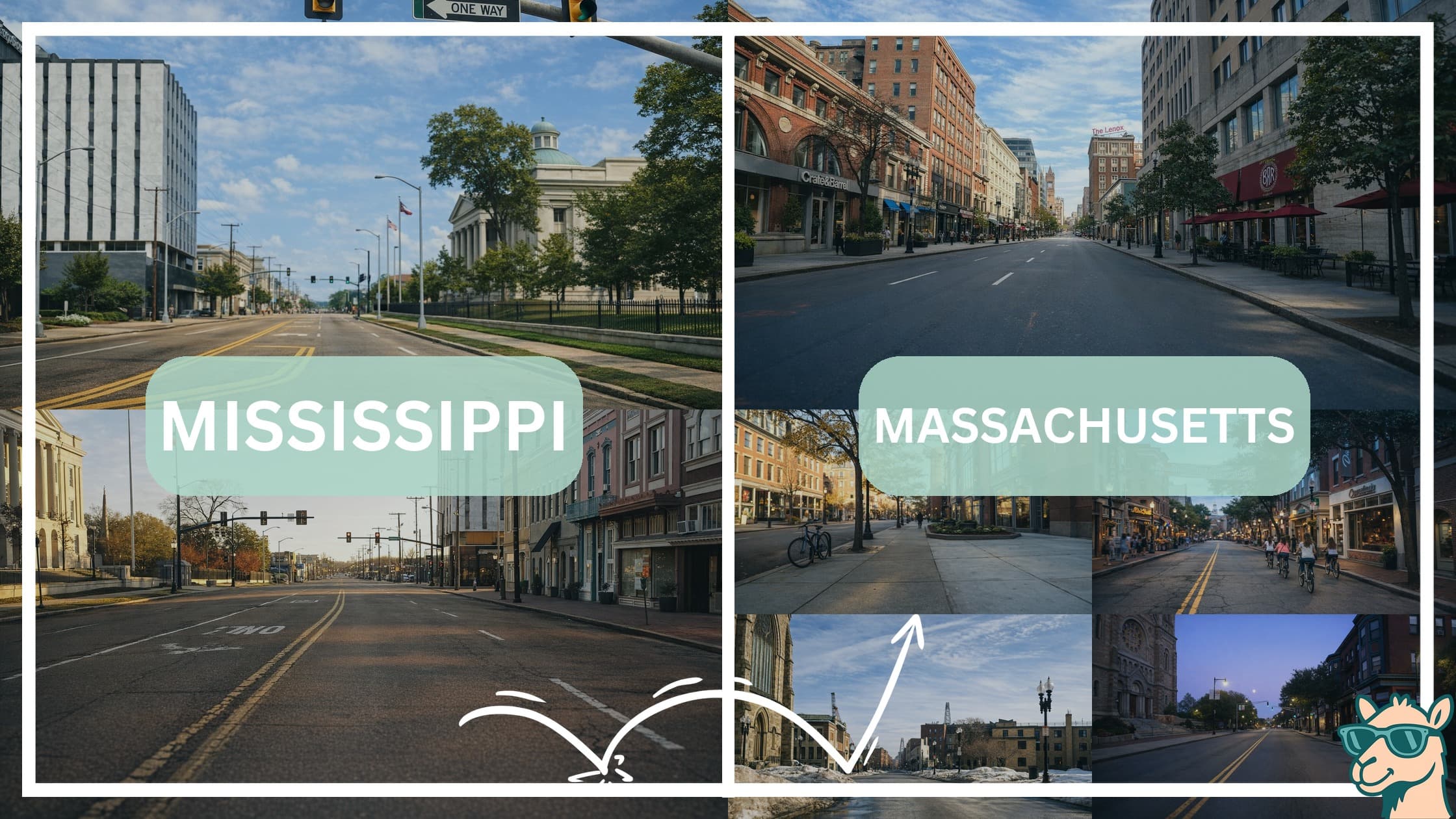 comparison of hotspots between neighborhoods in Mississippi and Massachusetts